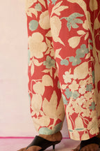 Hibiscus Anaar Pants - Coral