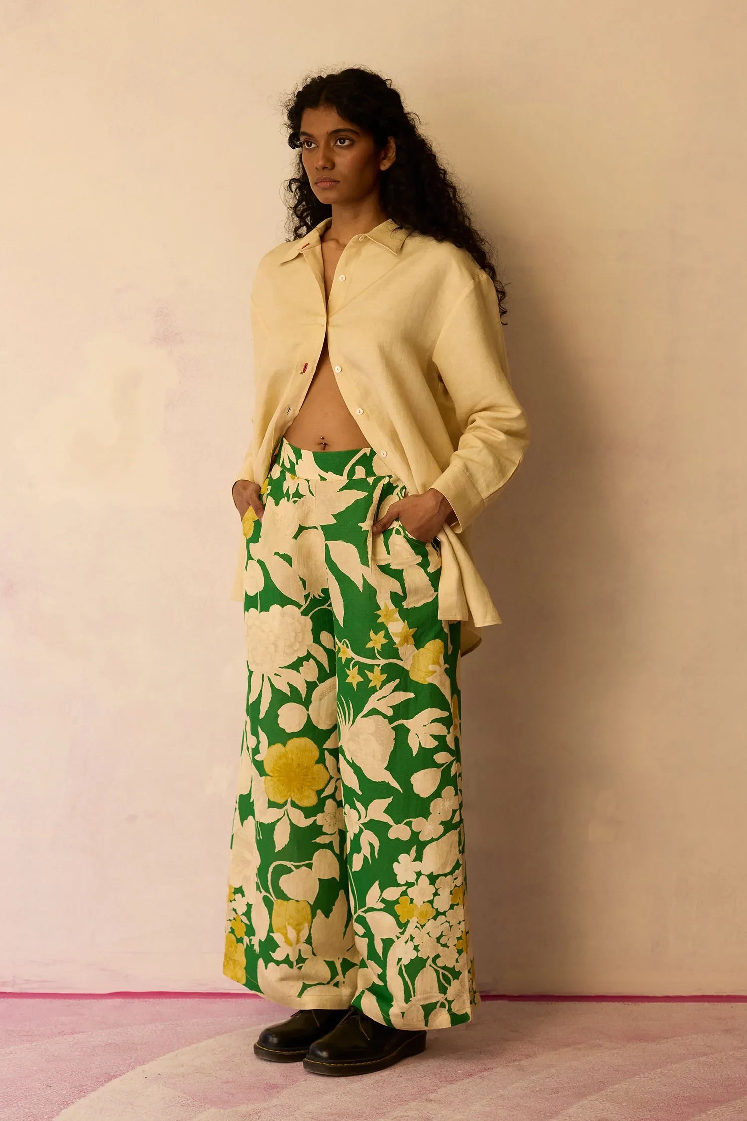 Hibiscus Anaar Pants - Fern