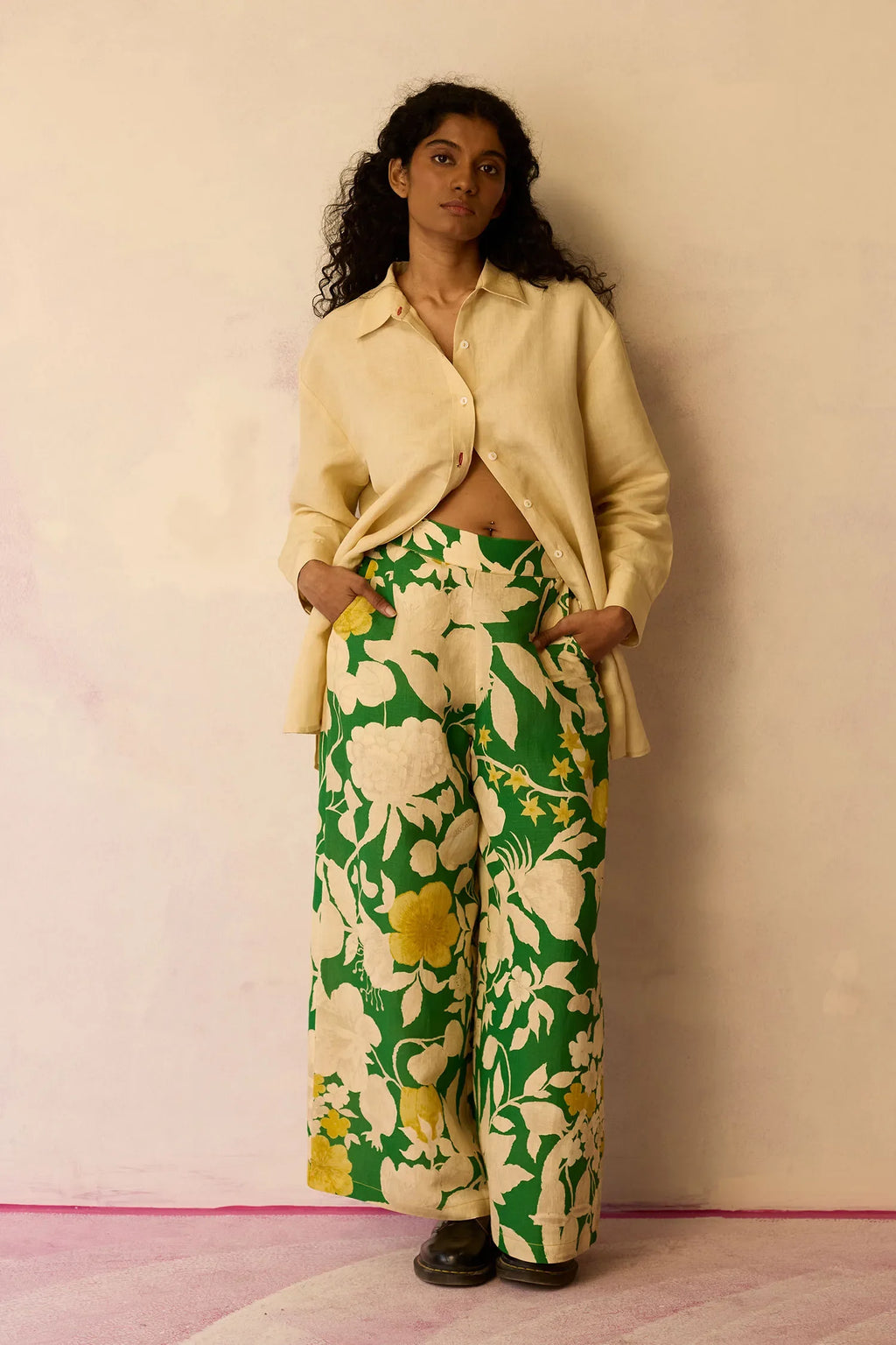 Hibiscus Anaar Pants - Fern