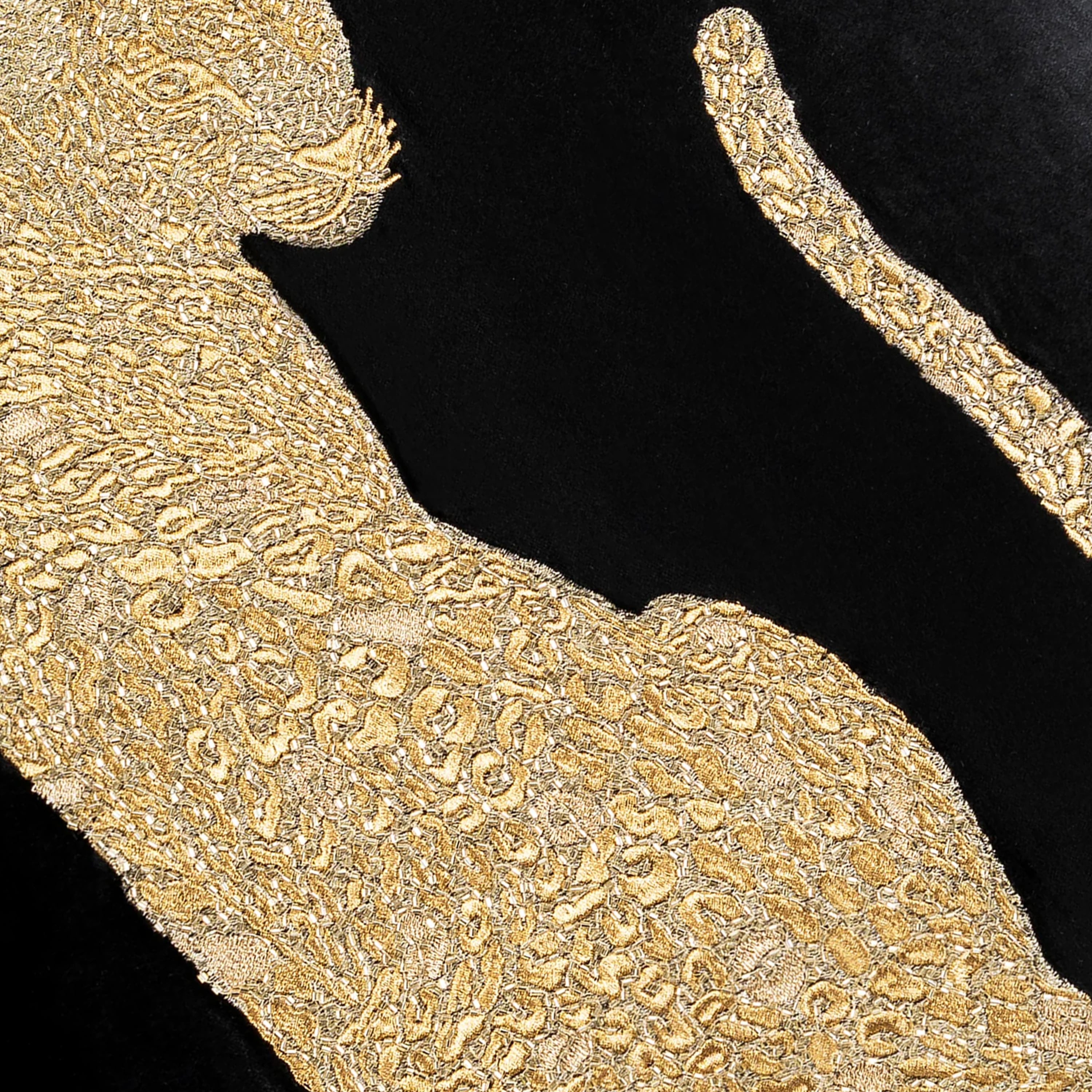 Safara Panther Black Gold Pillow