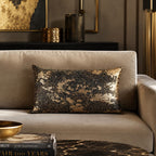 Safara Black Gold Lumbar Pillow - SAFARA02C-BKGD