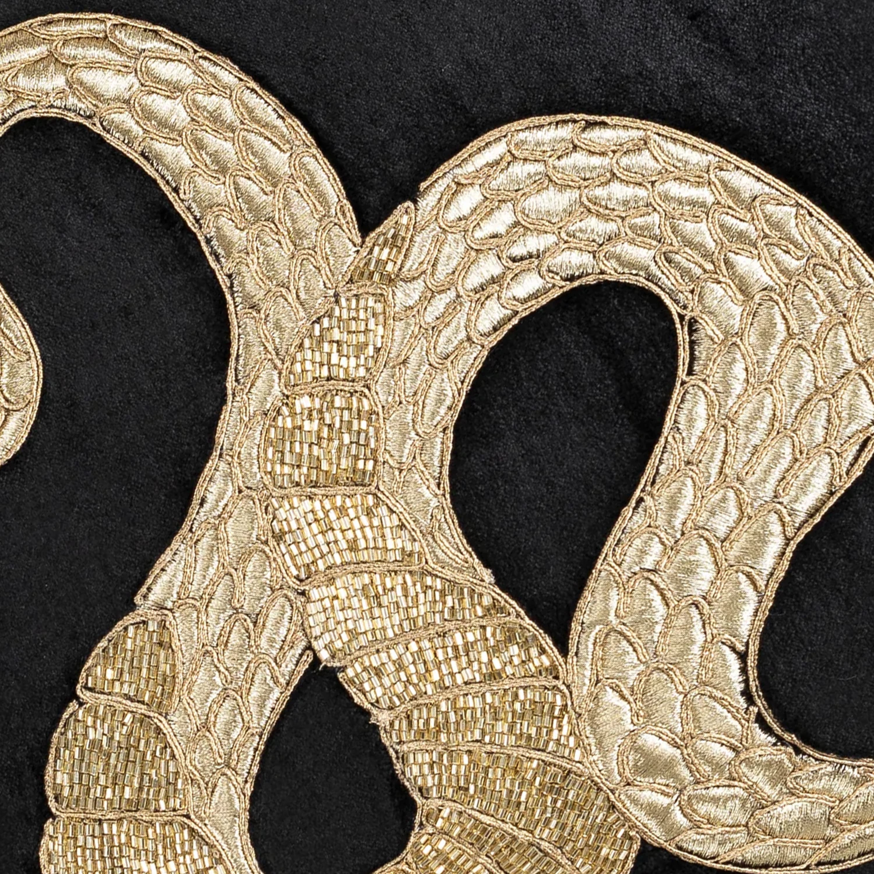 Safara Snake Black Gold Pillow