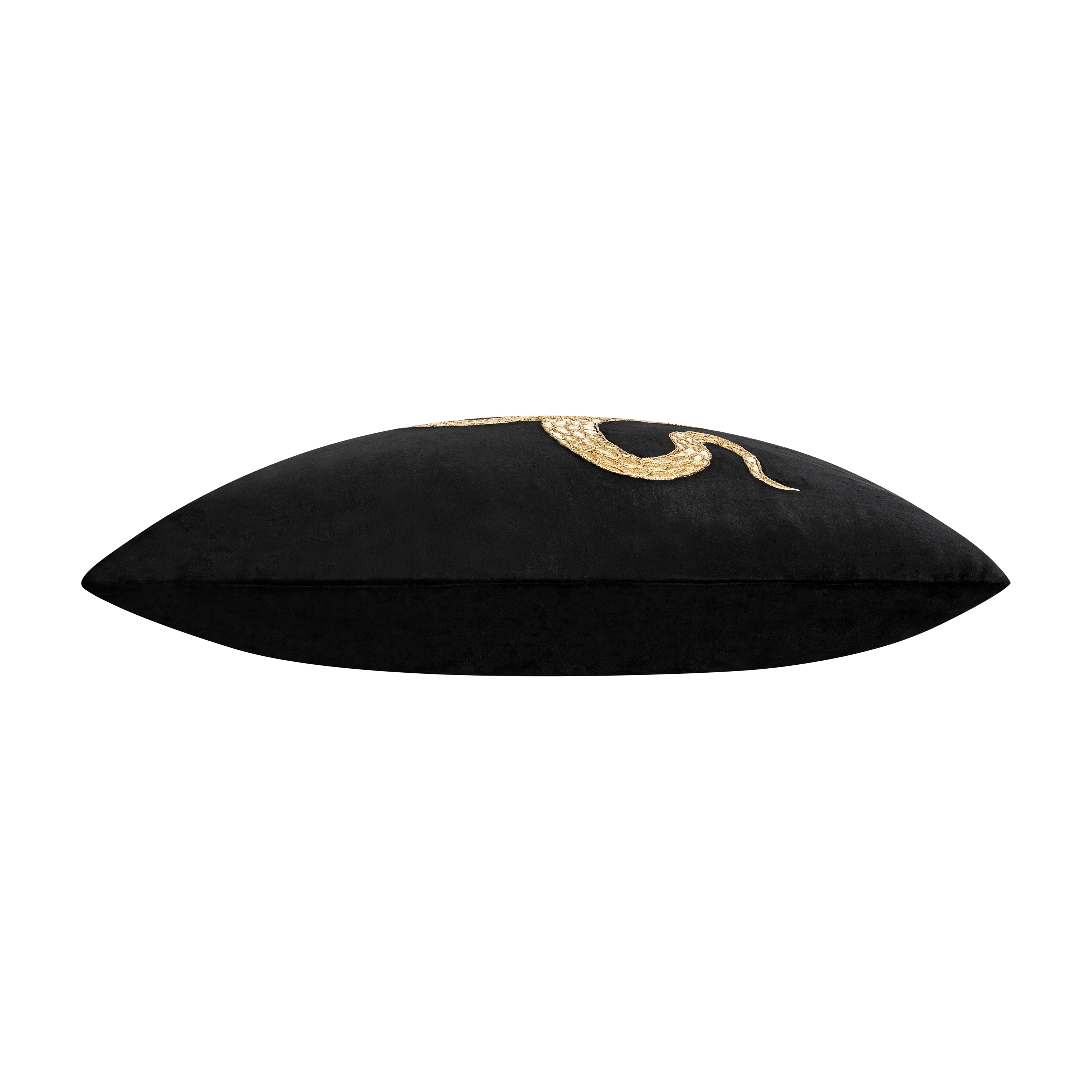Safara Snake Black Gold Pillow