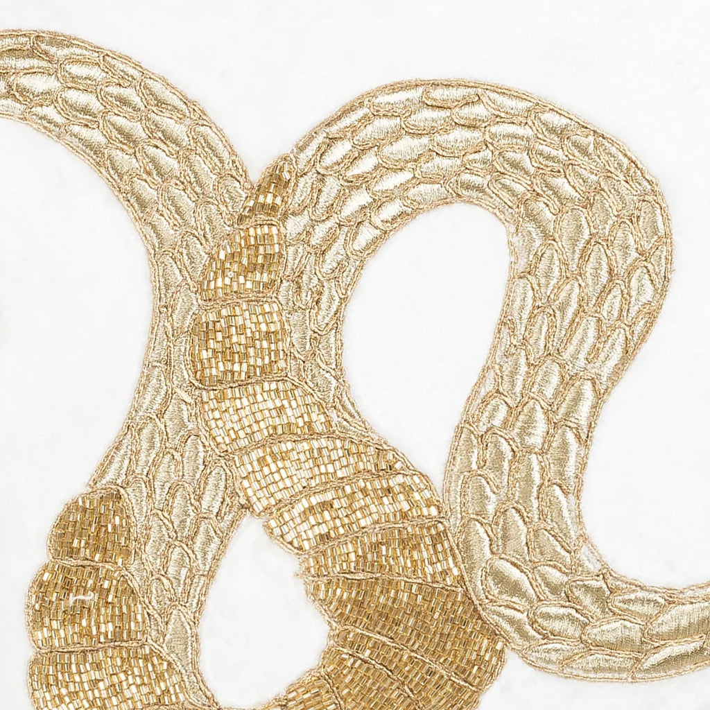 Safara Snake Ivory Gold PIllow