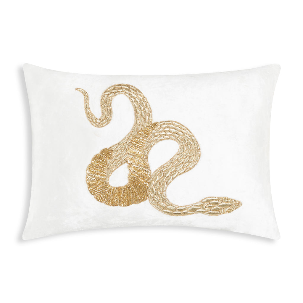 Safara Snake Ivory Gold PIllow