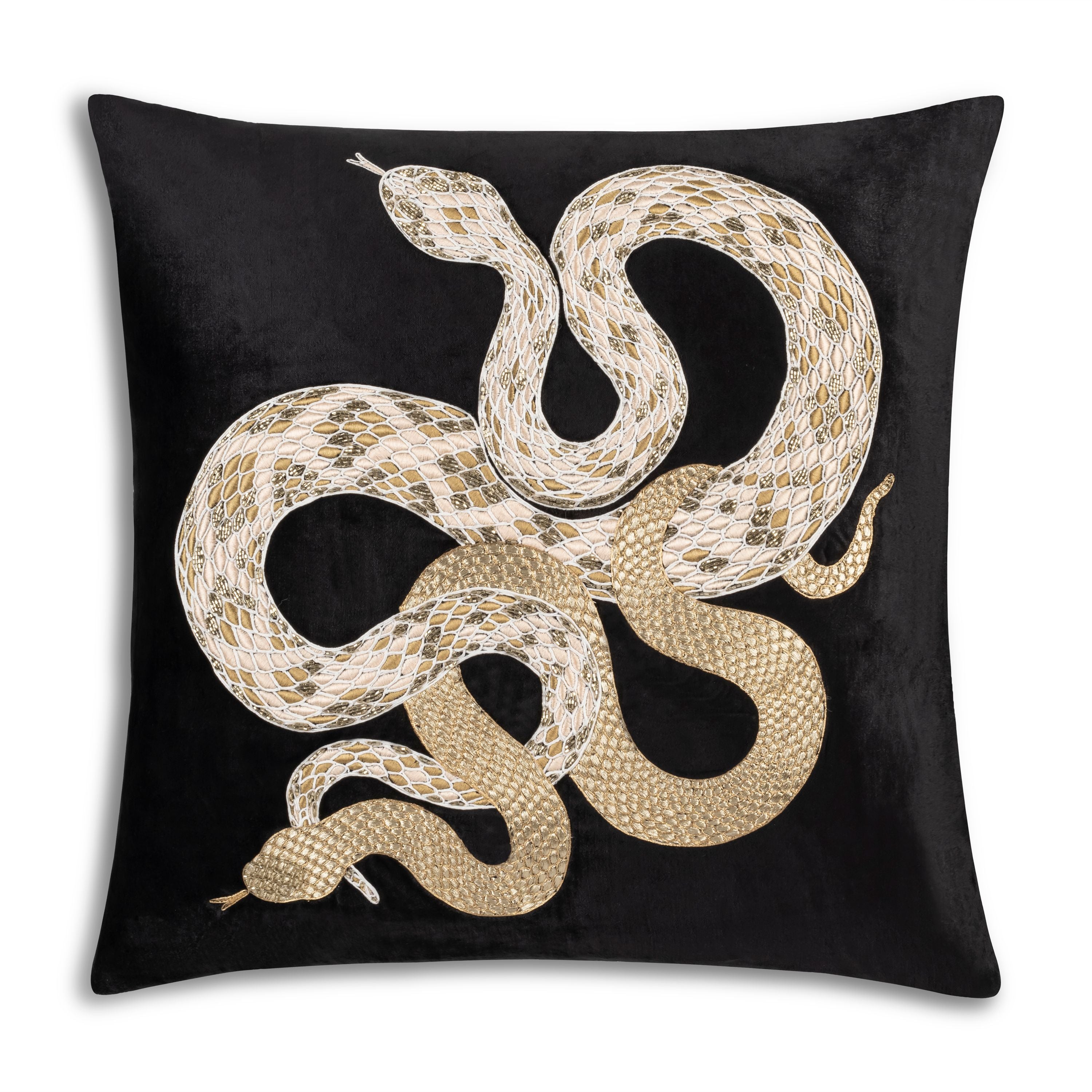 Safara Black Gold Snake Pillow