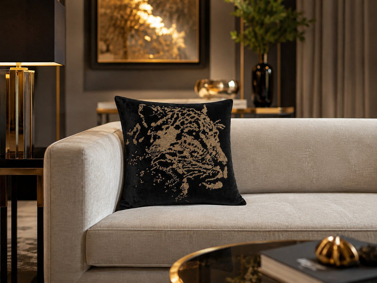 Safara Gilded Leopard Pillow