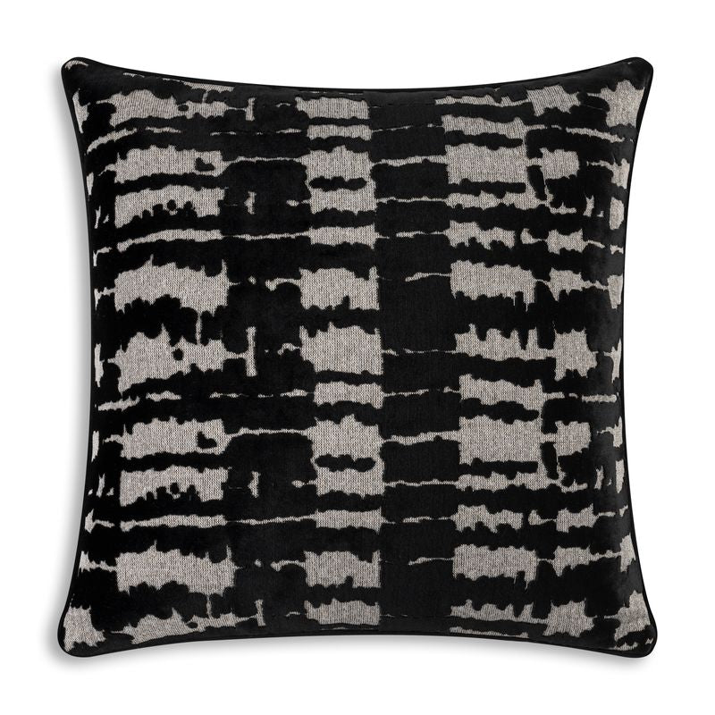 Santana Shadow Ikat Pillow – Black