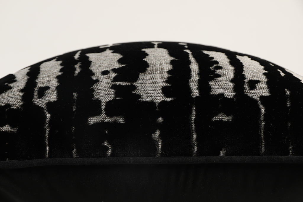 Santana Shadow Ikat Pillow – Black
