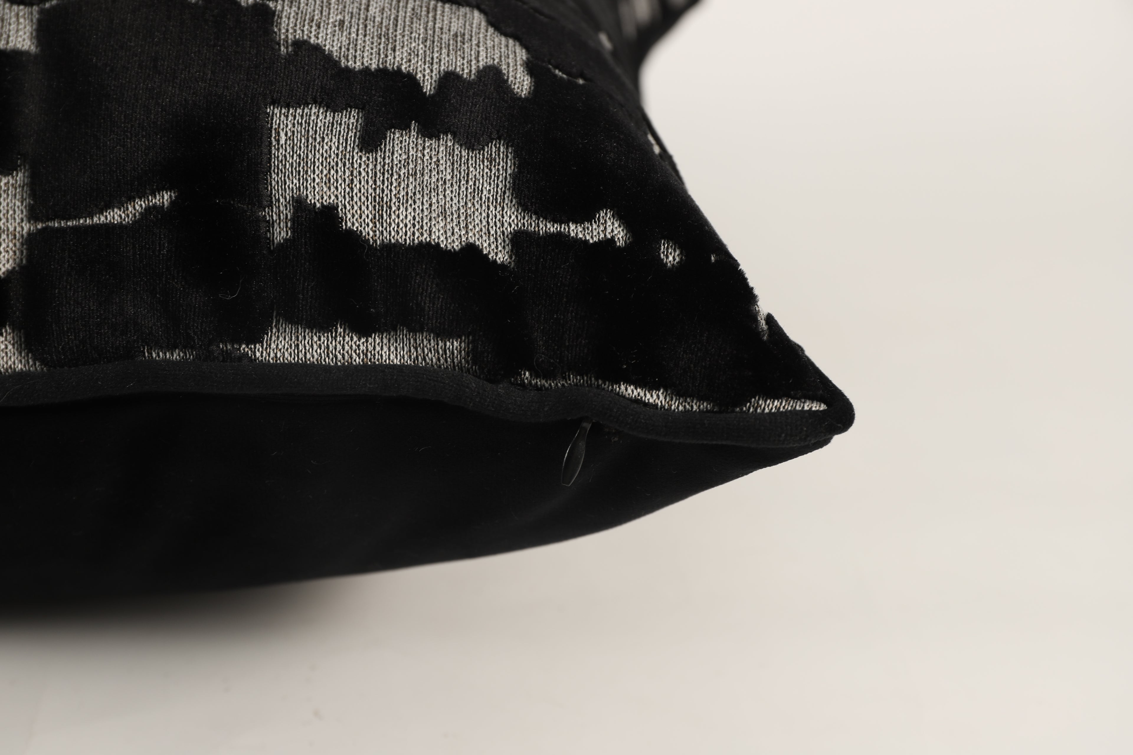 Santana Shadow Ikat Pillow – Black
