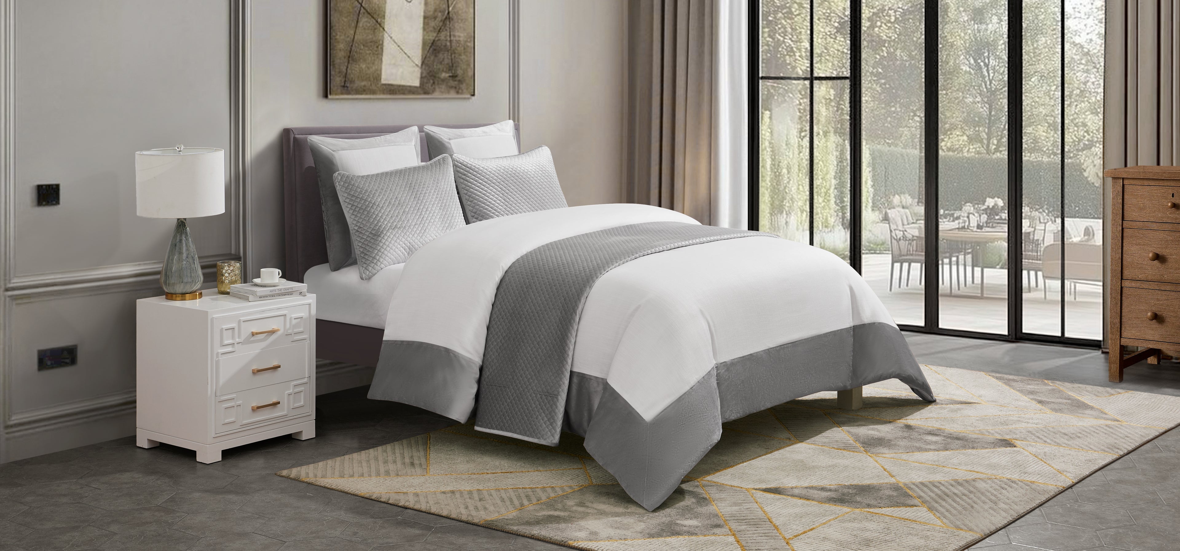 Santorini Ivory and Grey Duvet Cover