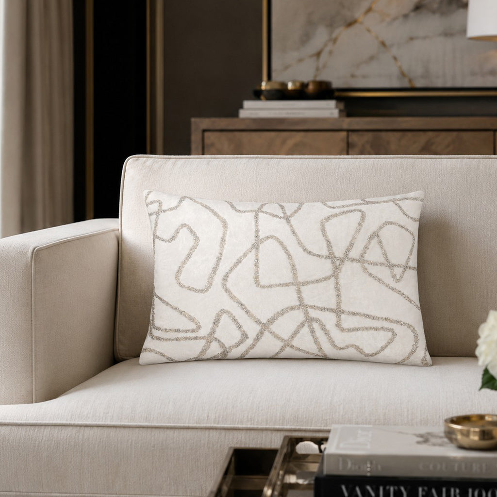 Sayra Ivory Silver Pillow - SAYRA01C-IVSV