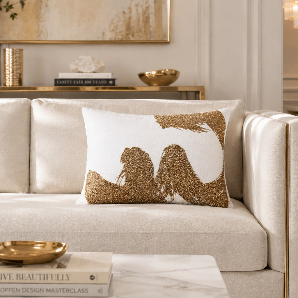 Sayra Ivory Gold Pillow - SAYRA04C-IVGD