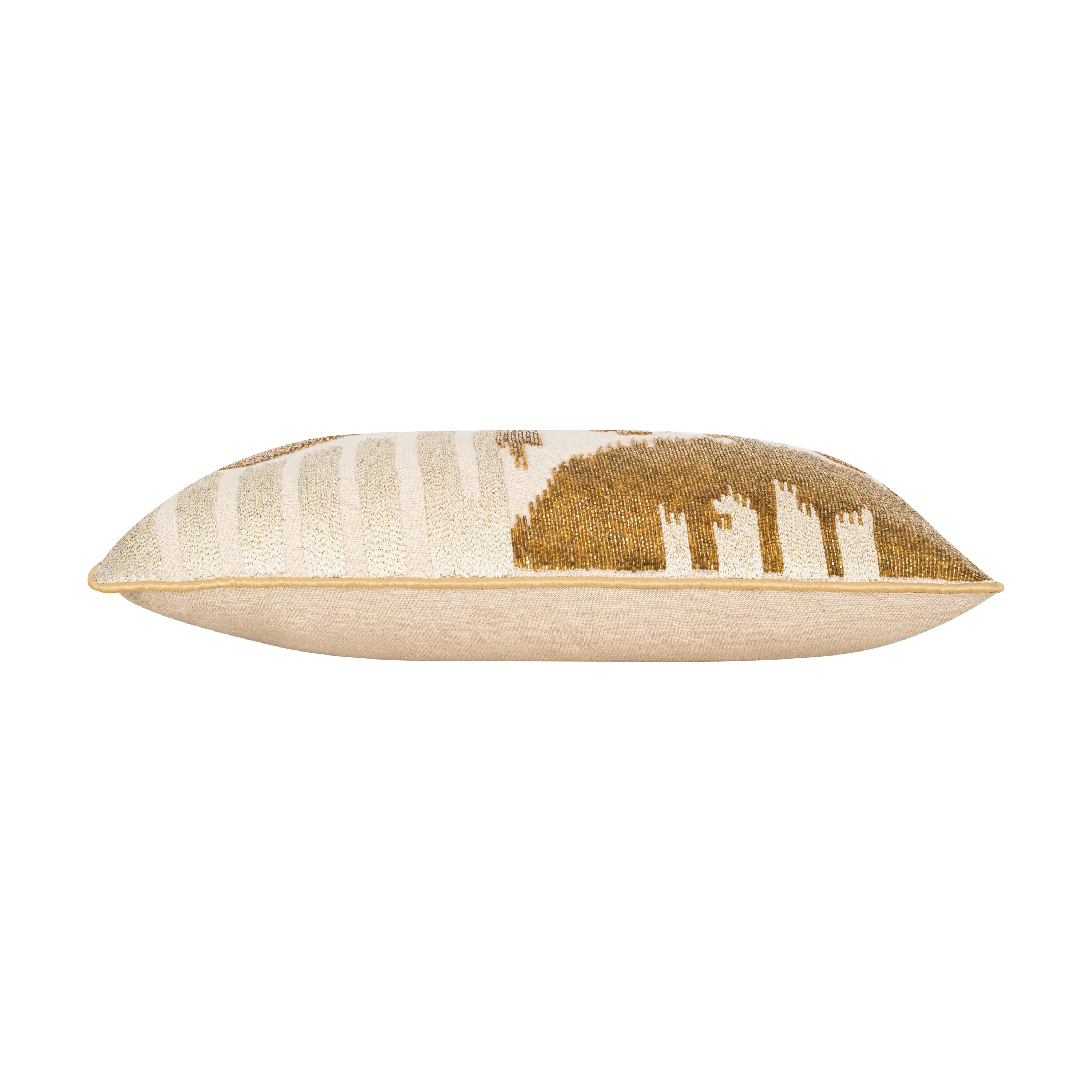 Sayra Ivory Gold Lumbar Pillow
