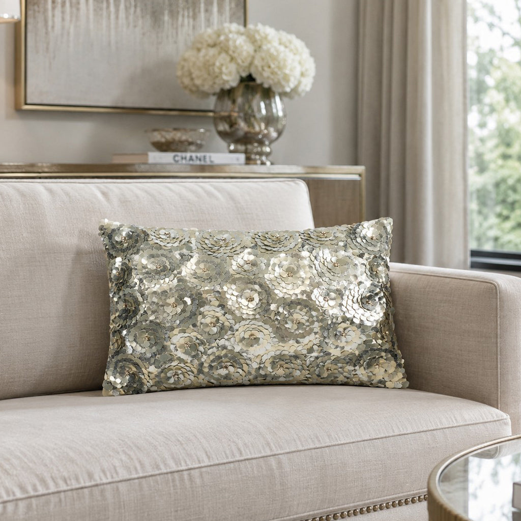 Sivo Ivory Silver Linen Pillow - SIVO01C-IVSV