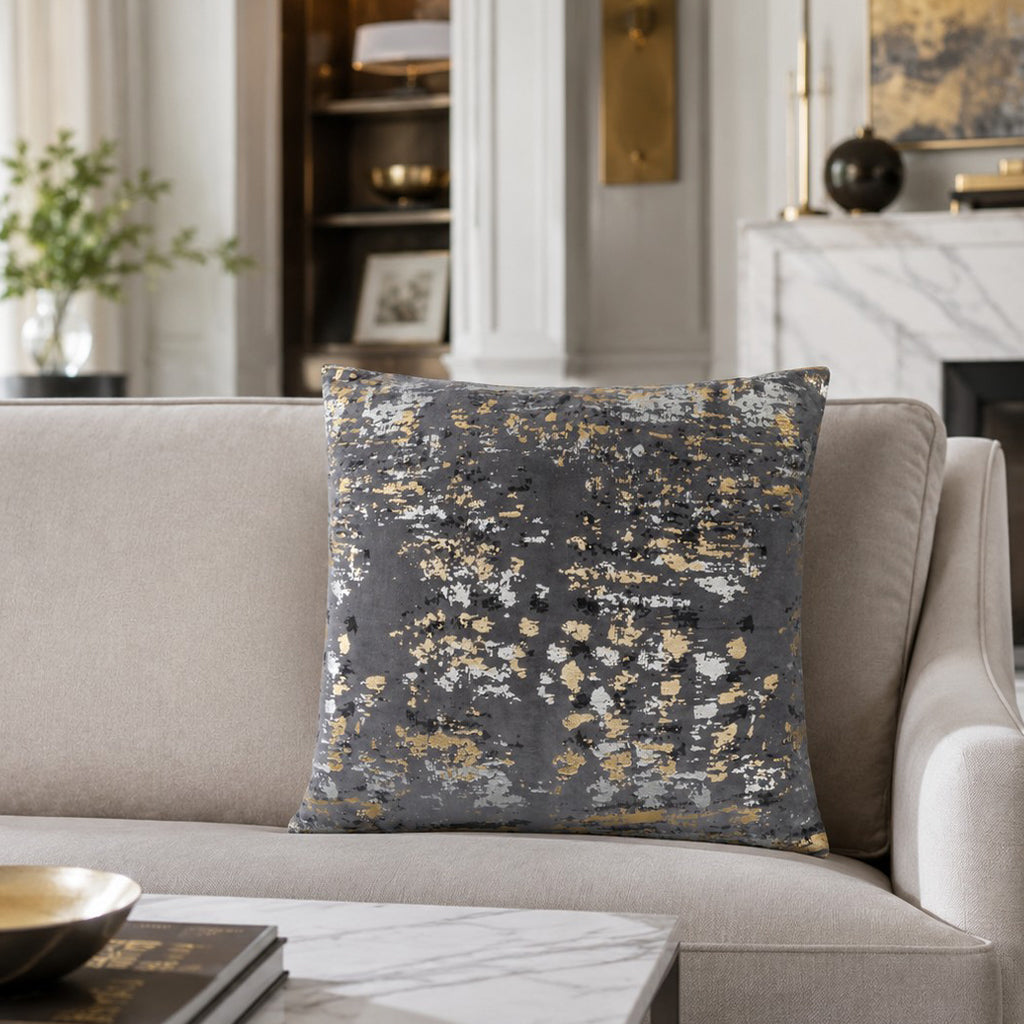 Sona Grey Gold And Silver Pillow - SONA01J-GYGDSV
