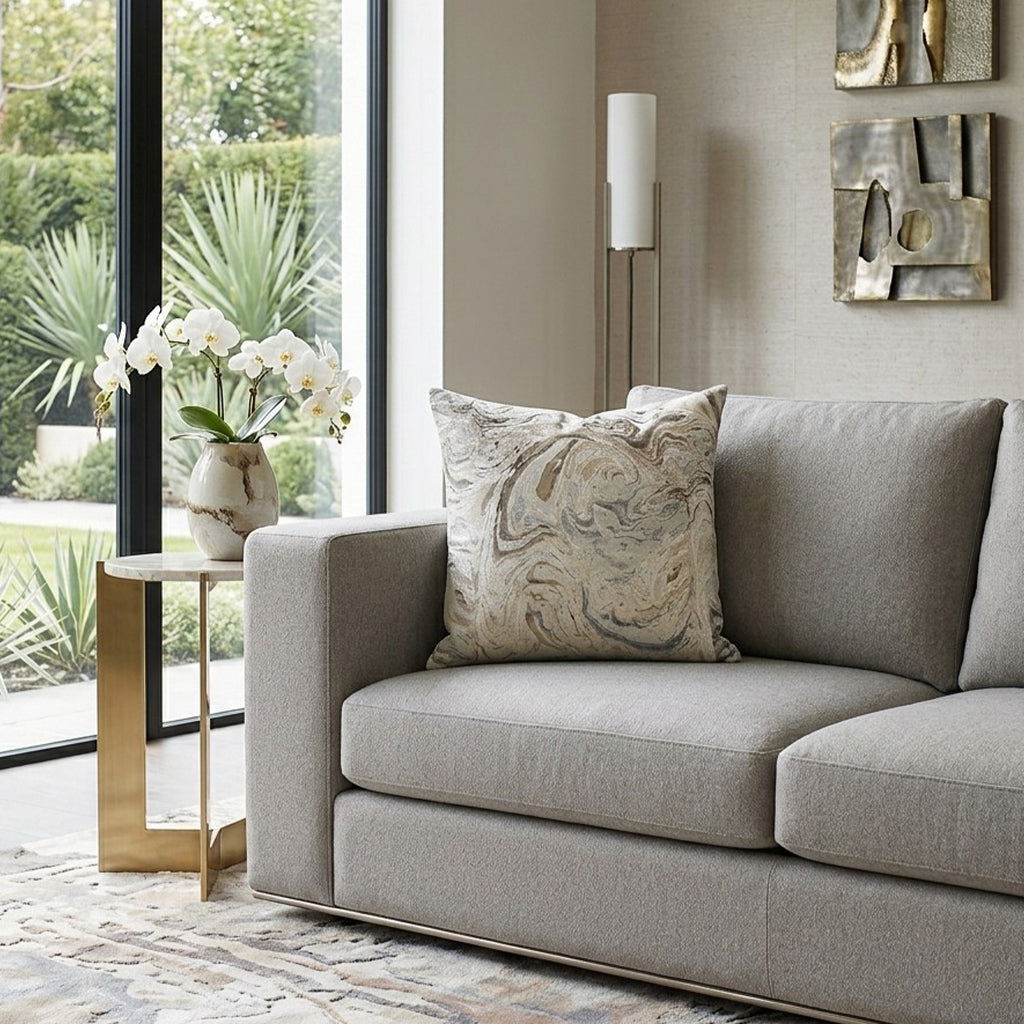 Theo Grey Marble Pillow - THEO05J-GY