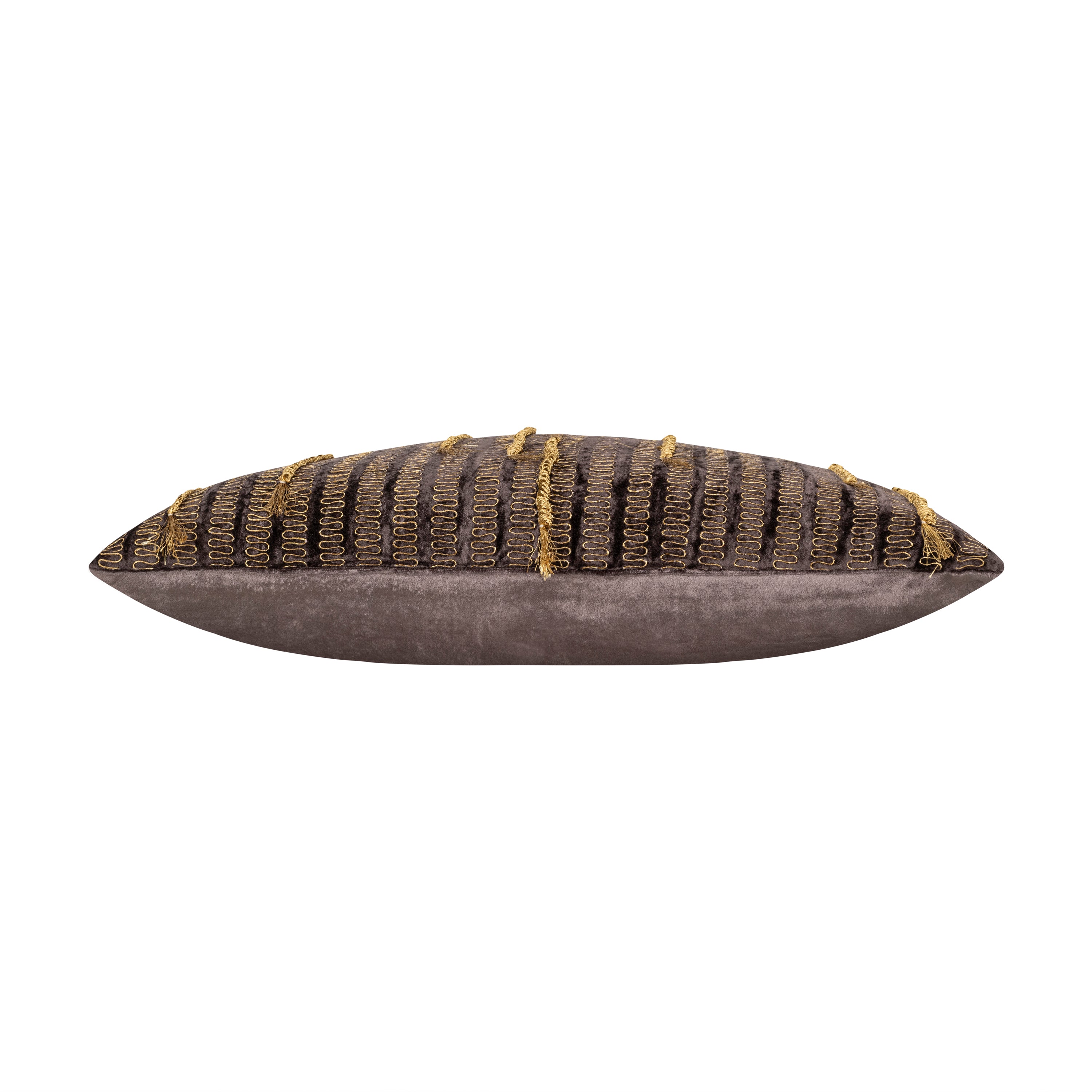 Verona Black Embroidered Lumbar Pillow
