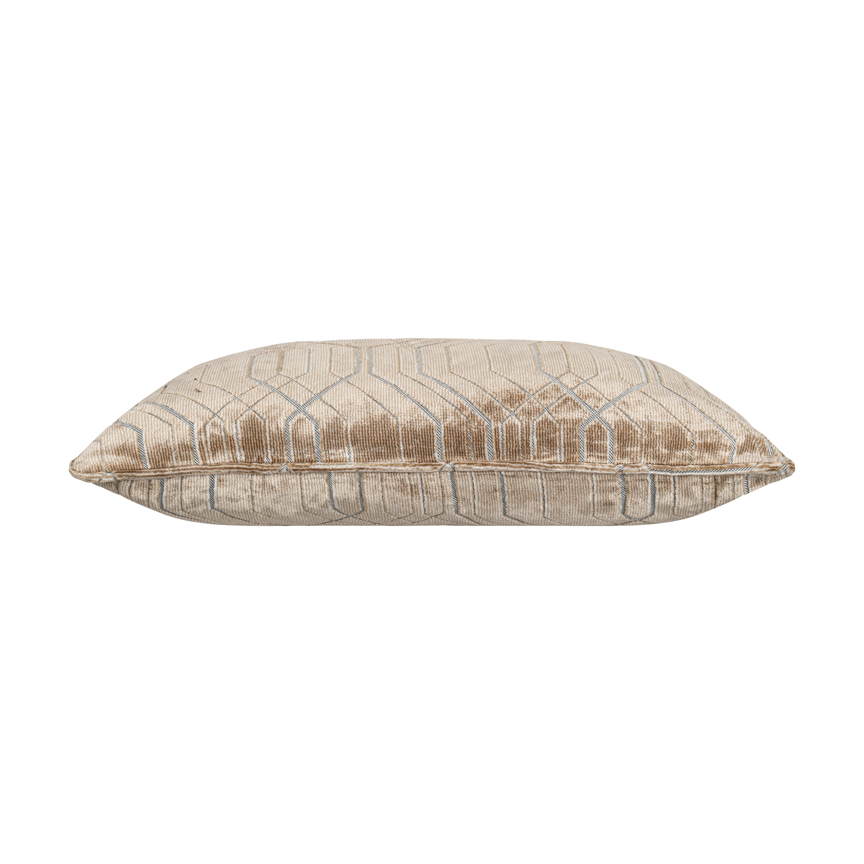 Zira Geometric Beige Lumbar Pillow