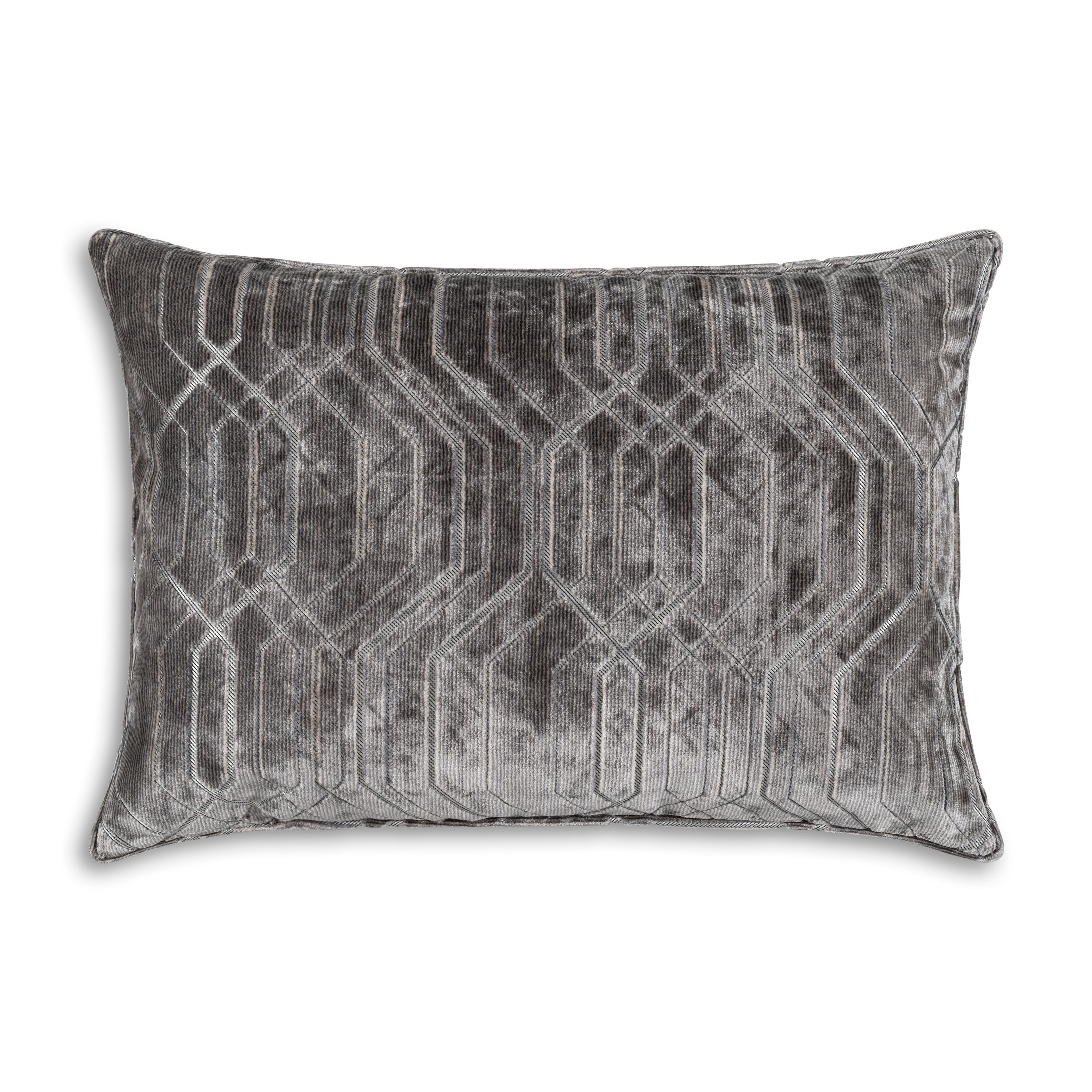 Zira Geometric Light Grey Lumbar Pillow