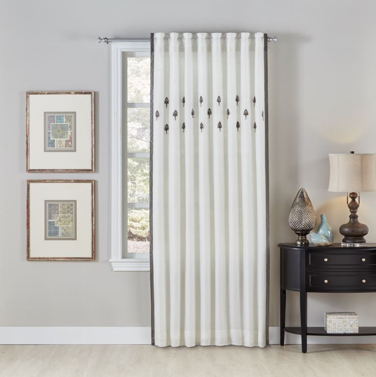 Jeweled Ivory Linen Panel