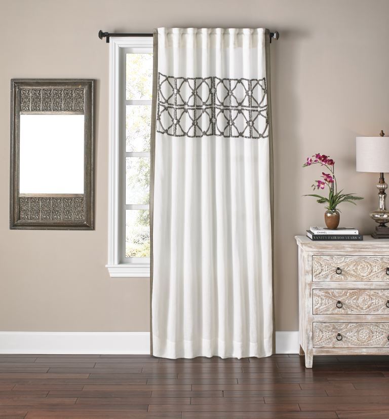Ory White Colored Cotton Linen Panel