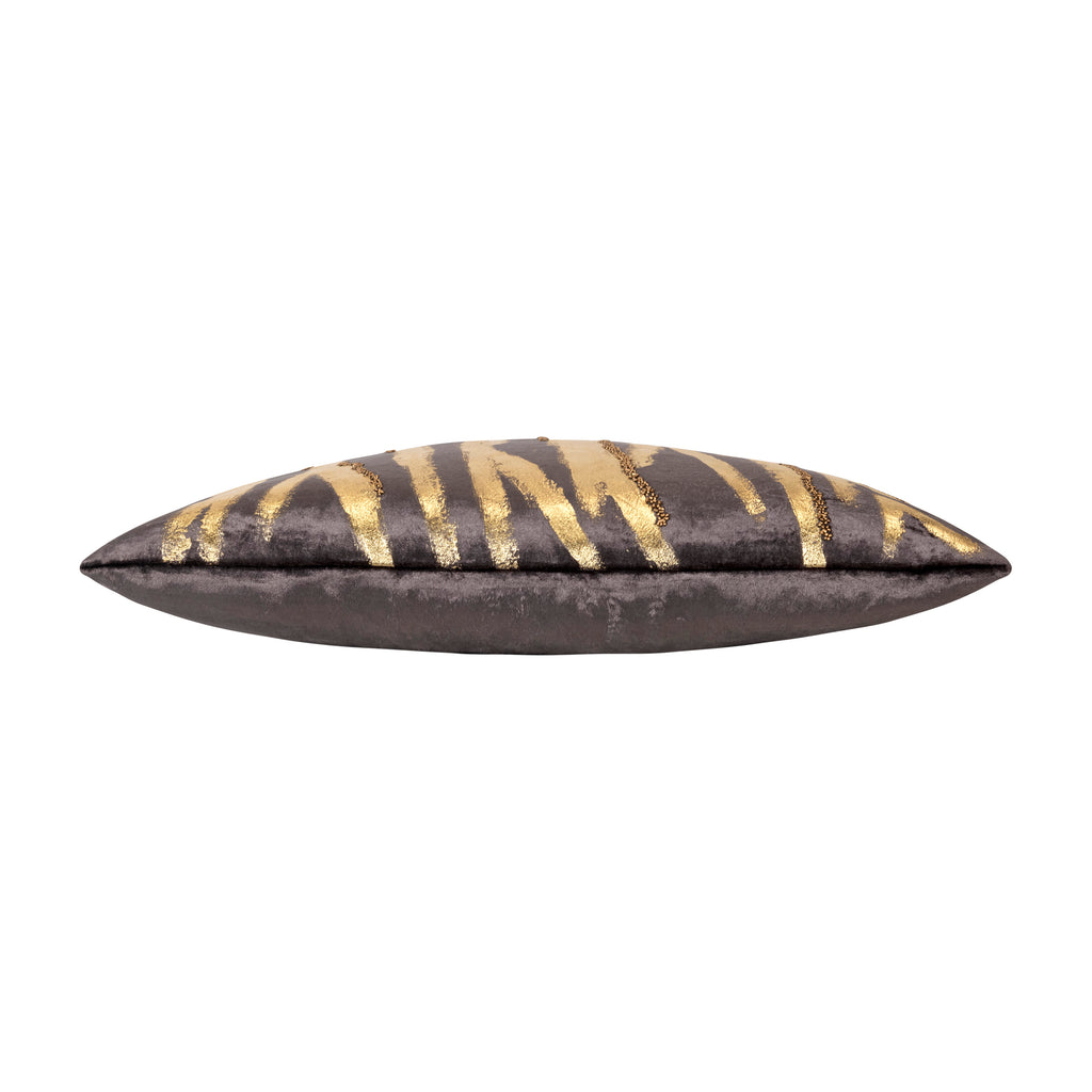 Adele Charcoal Gold Velvet Pillow