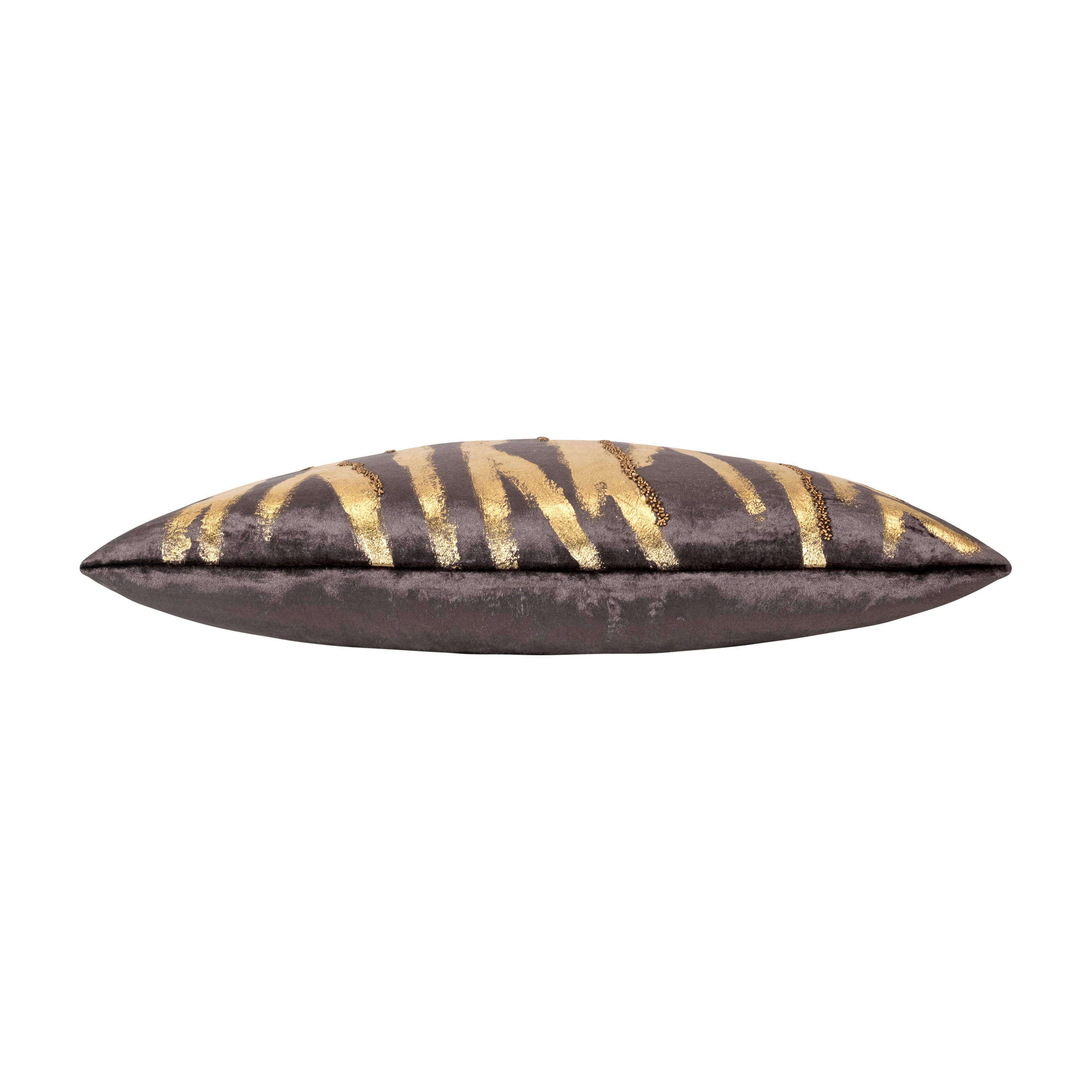 Adele Charcoal Gold Velvet Pillow