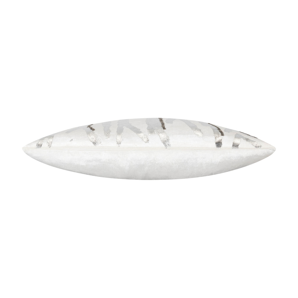 Adele Ivory Silver Velvet Pillow