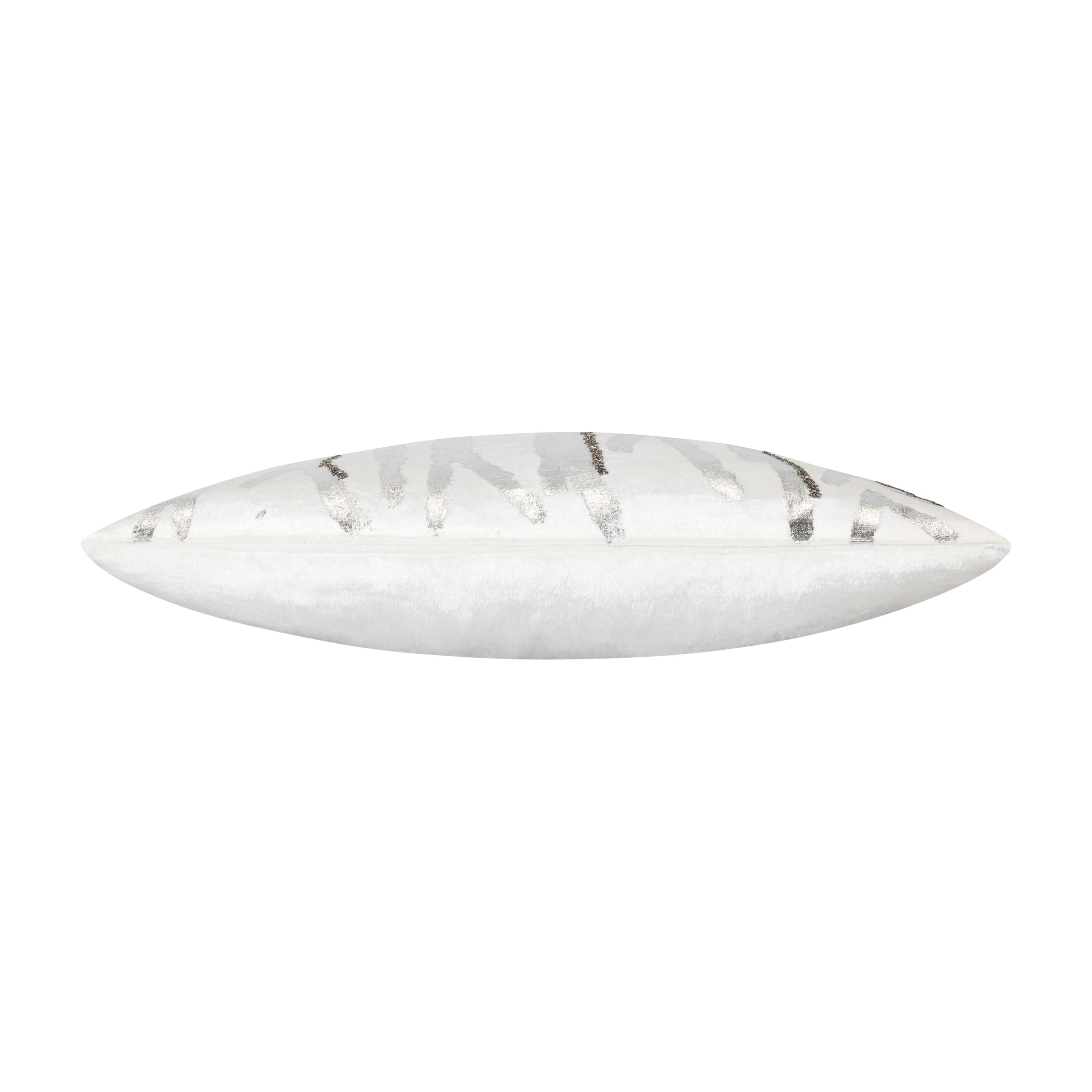 Adele Ivory Silver Velvet Pillow