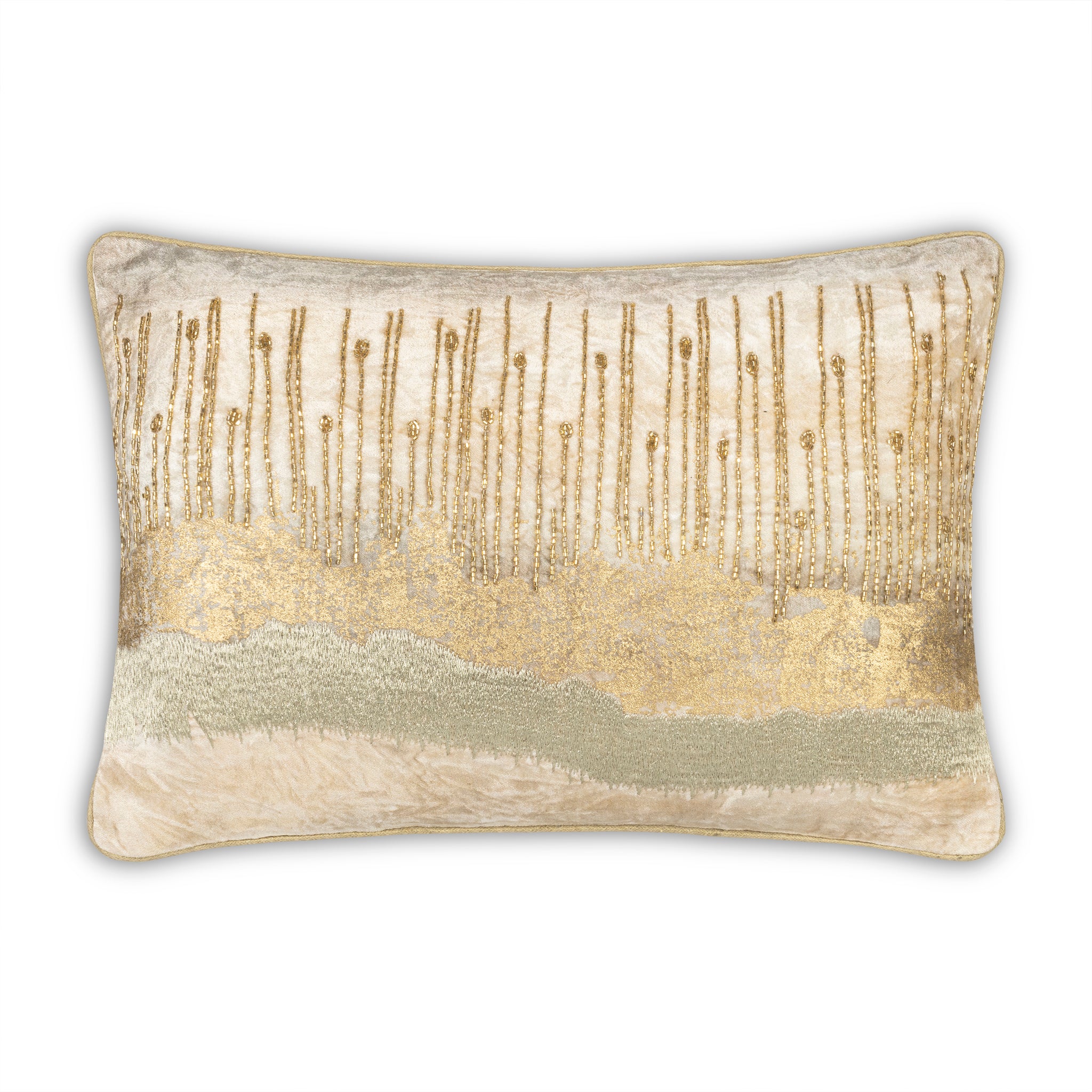 Aida Ivory Gold Lumbar Pillow cloud9d