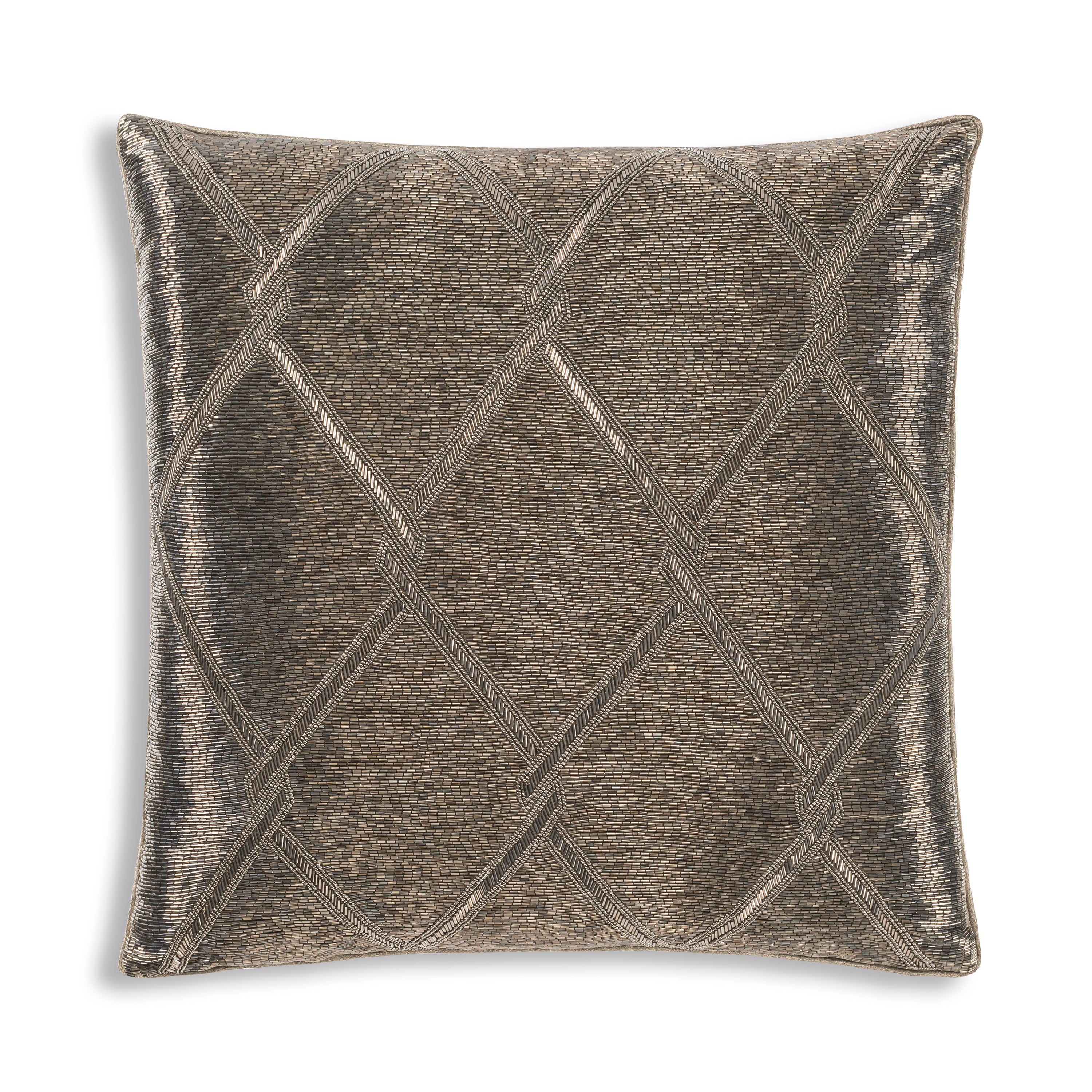 Akai Gray Beaded Pillow