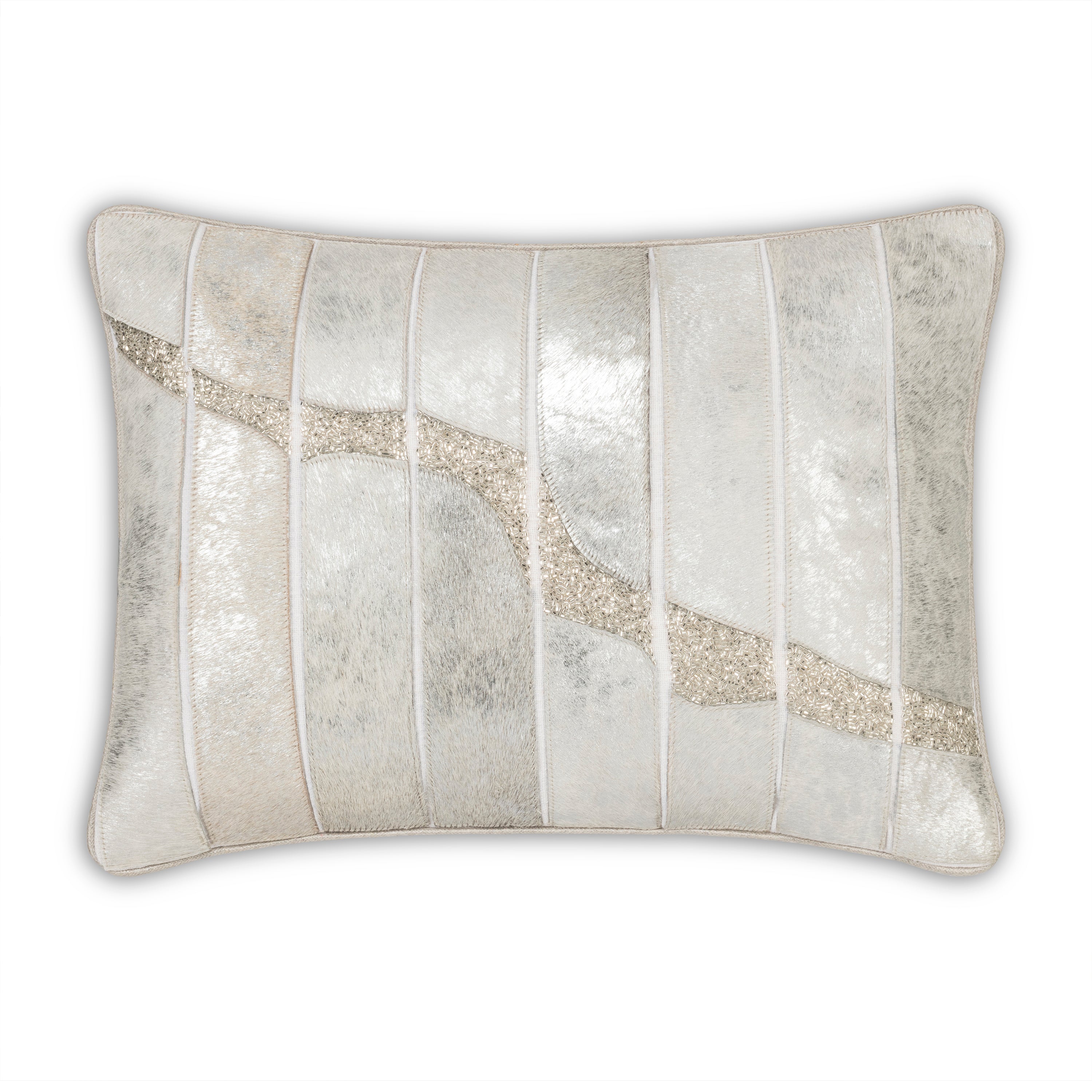 Akai Silver Hide Lumbar Pillow