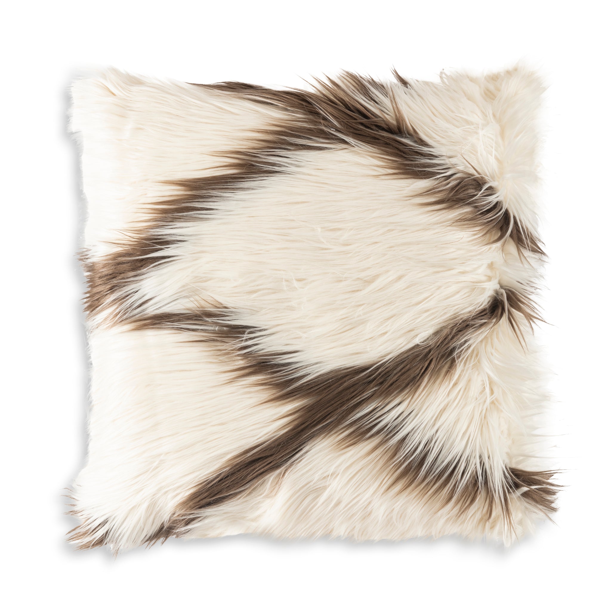 Alaska Ivory Brown Fur Pillow cloud9d