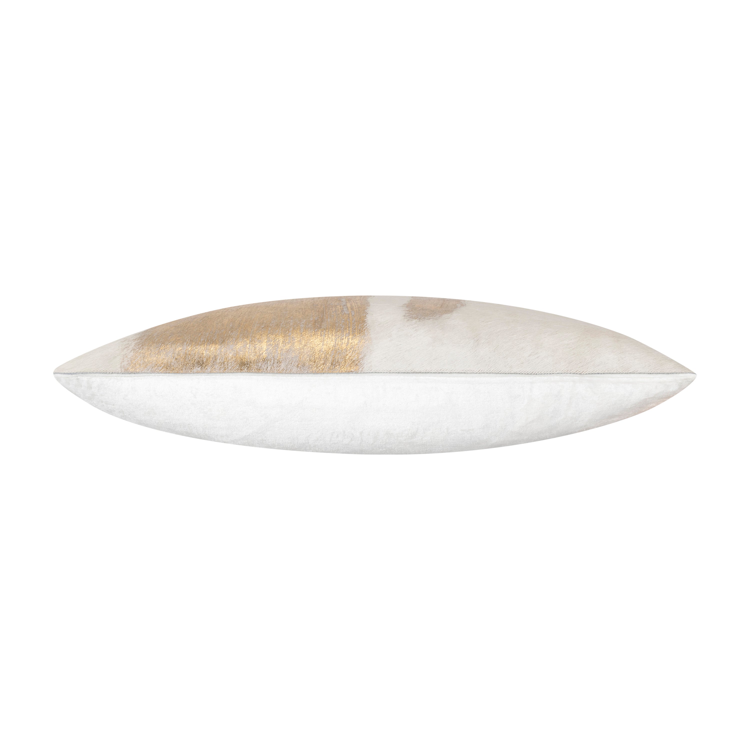 Amai Ivory Hairon Hide Velvet Back Pillow