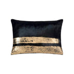 Amai Navy Hairon Hide Velvet Back Pillow