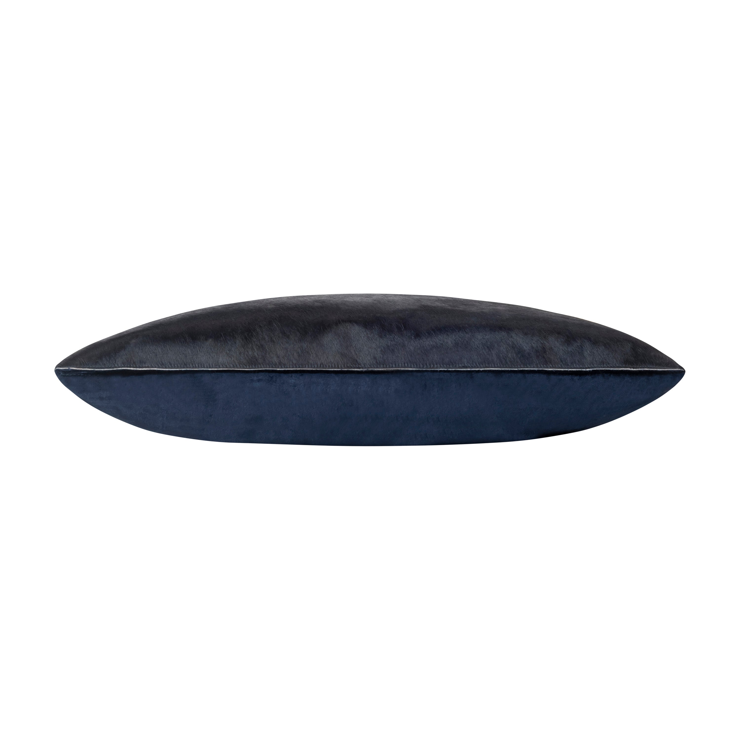 Amai Navy Hairon Hide Velvet Back Pillow