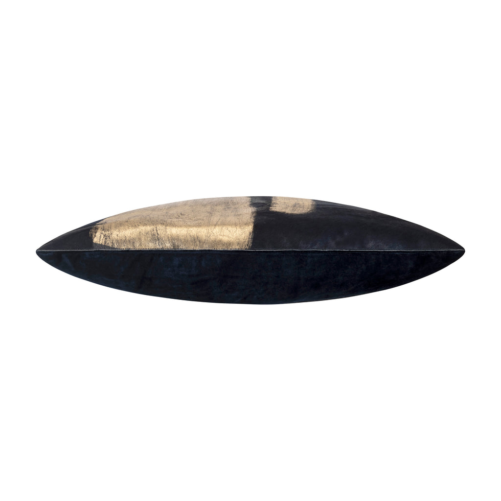Amai Navy Hairon Hide Velvet Back Pillow