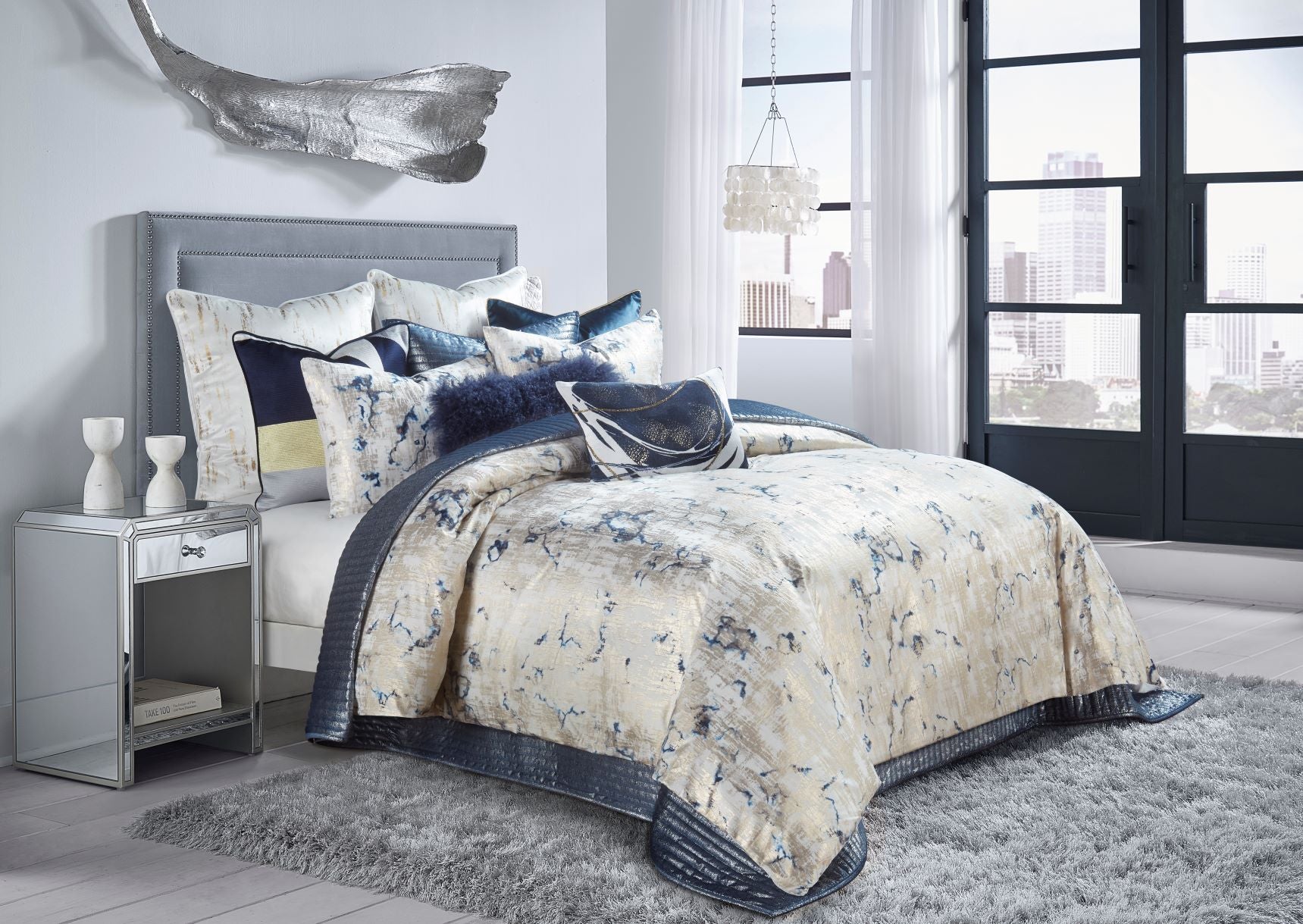 Amalfi Navy Gold Duvet