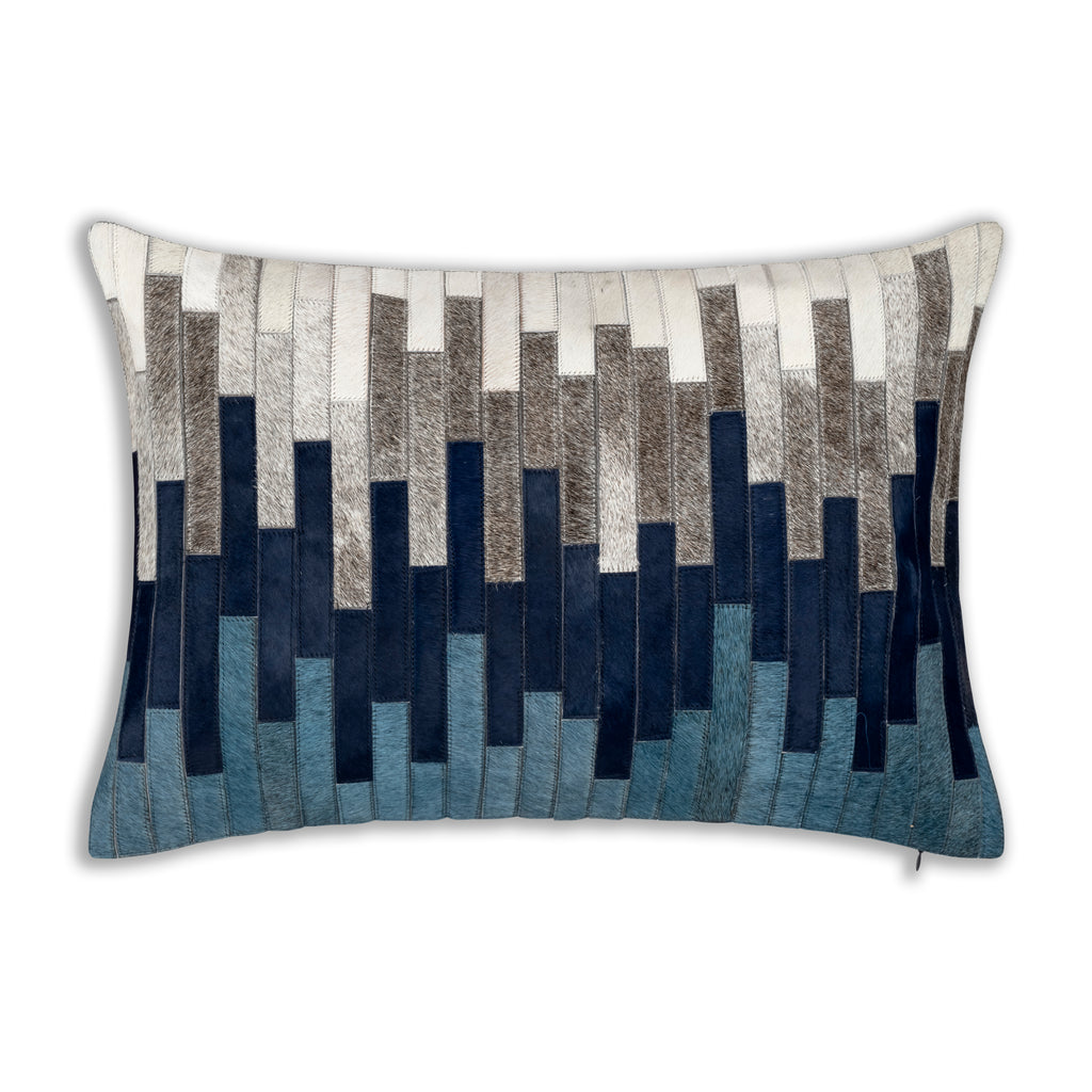 Amalfi Navy Hairon Hide Pillow
