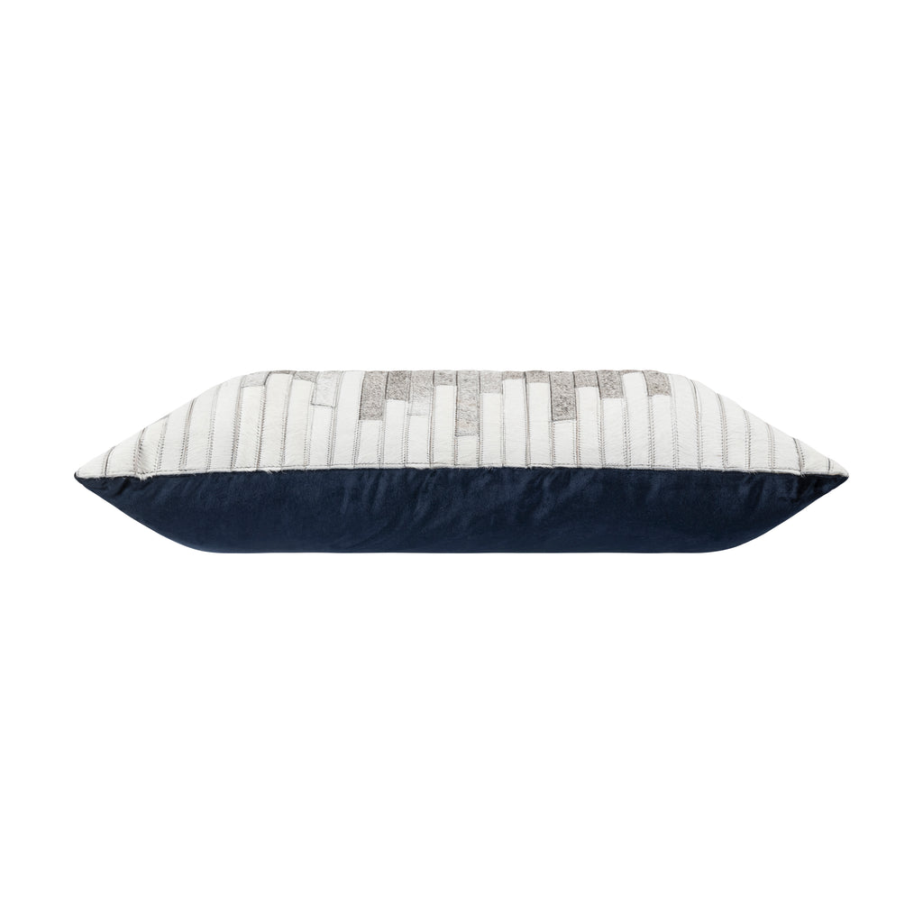Amalfi Navy Hairon Hide Pillow