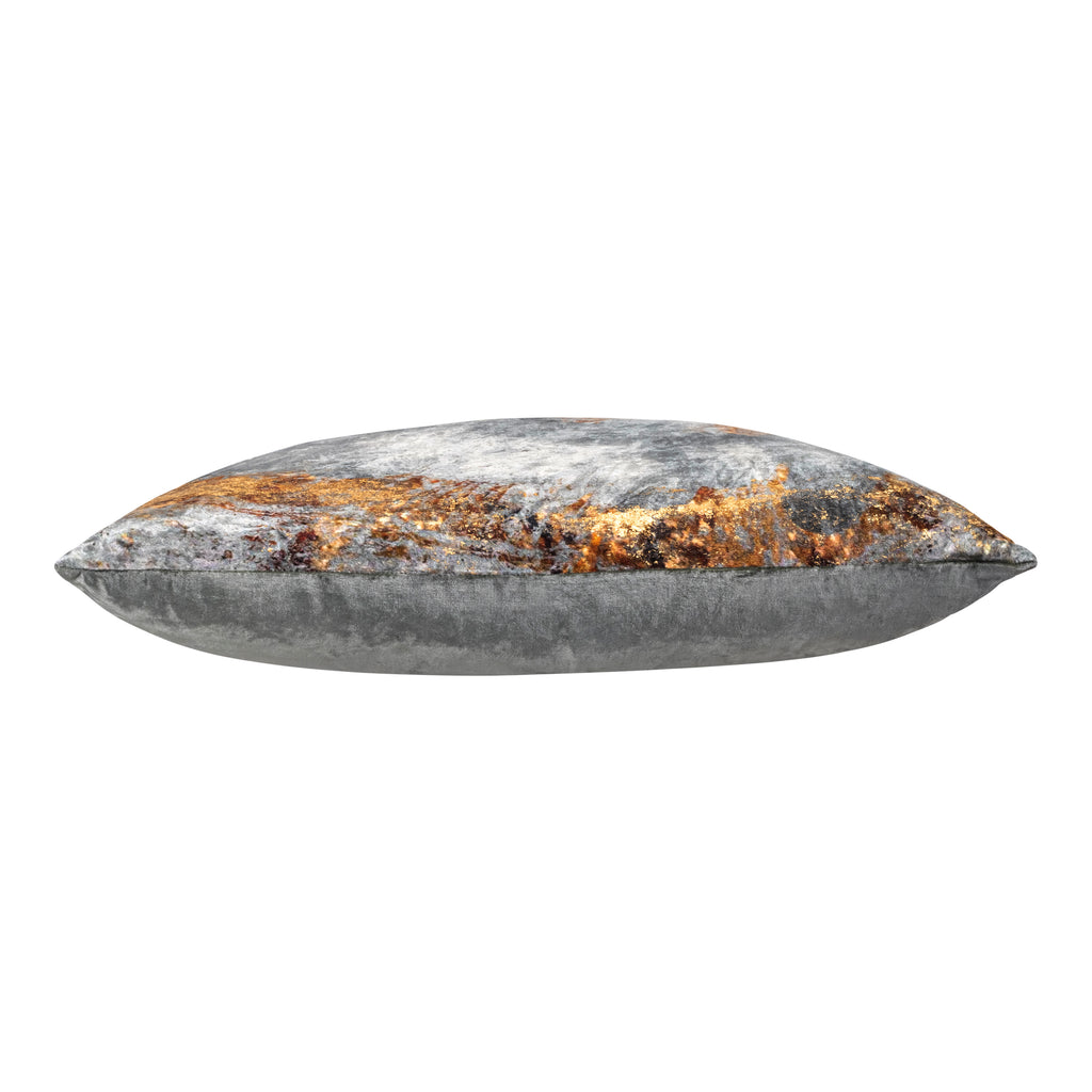 Bella Grey Gold Velvet Pillow