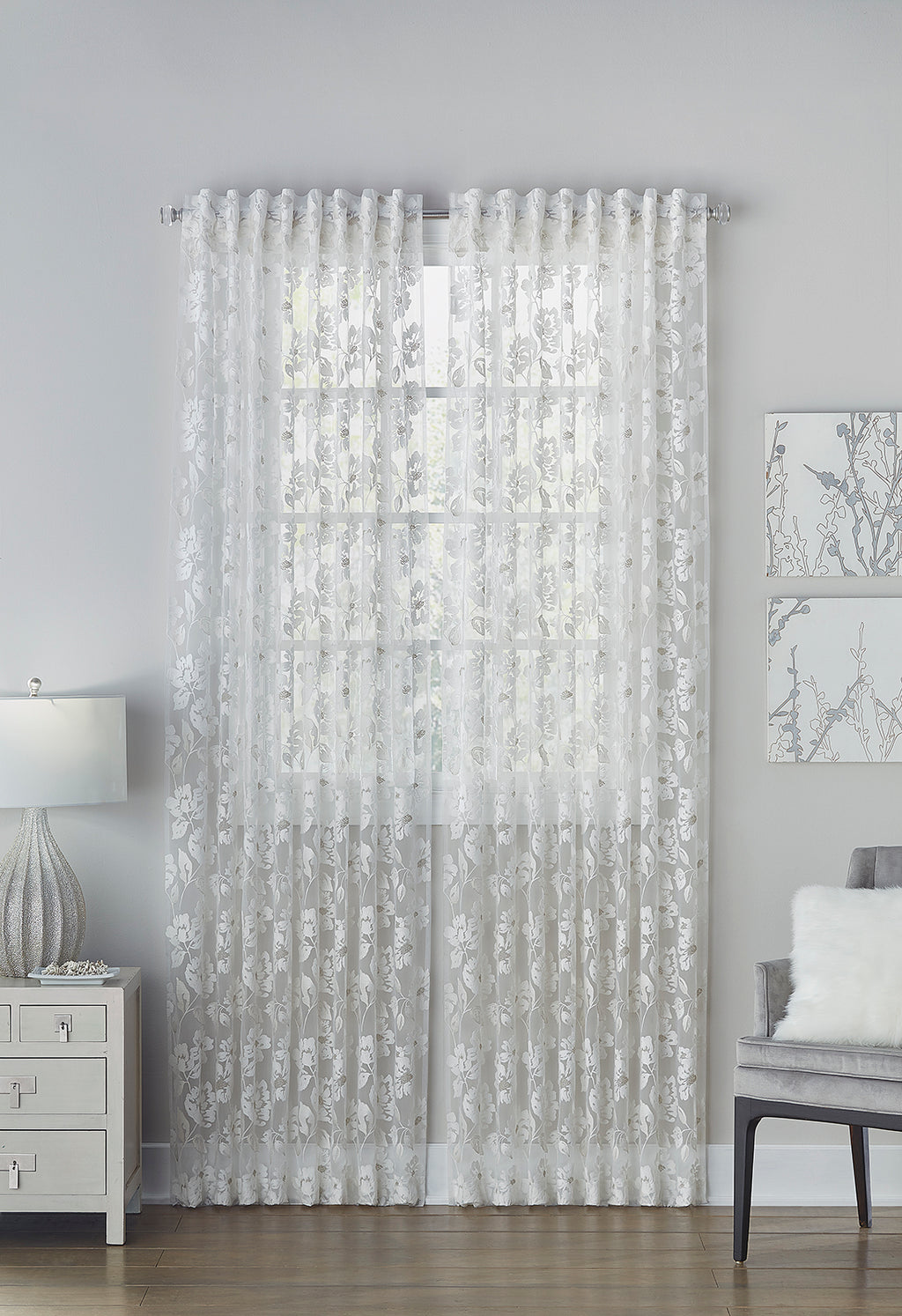 Bella White Sheer Panel