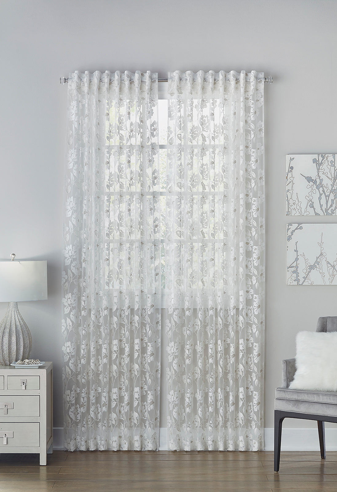 Bella White Sheer Panel