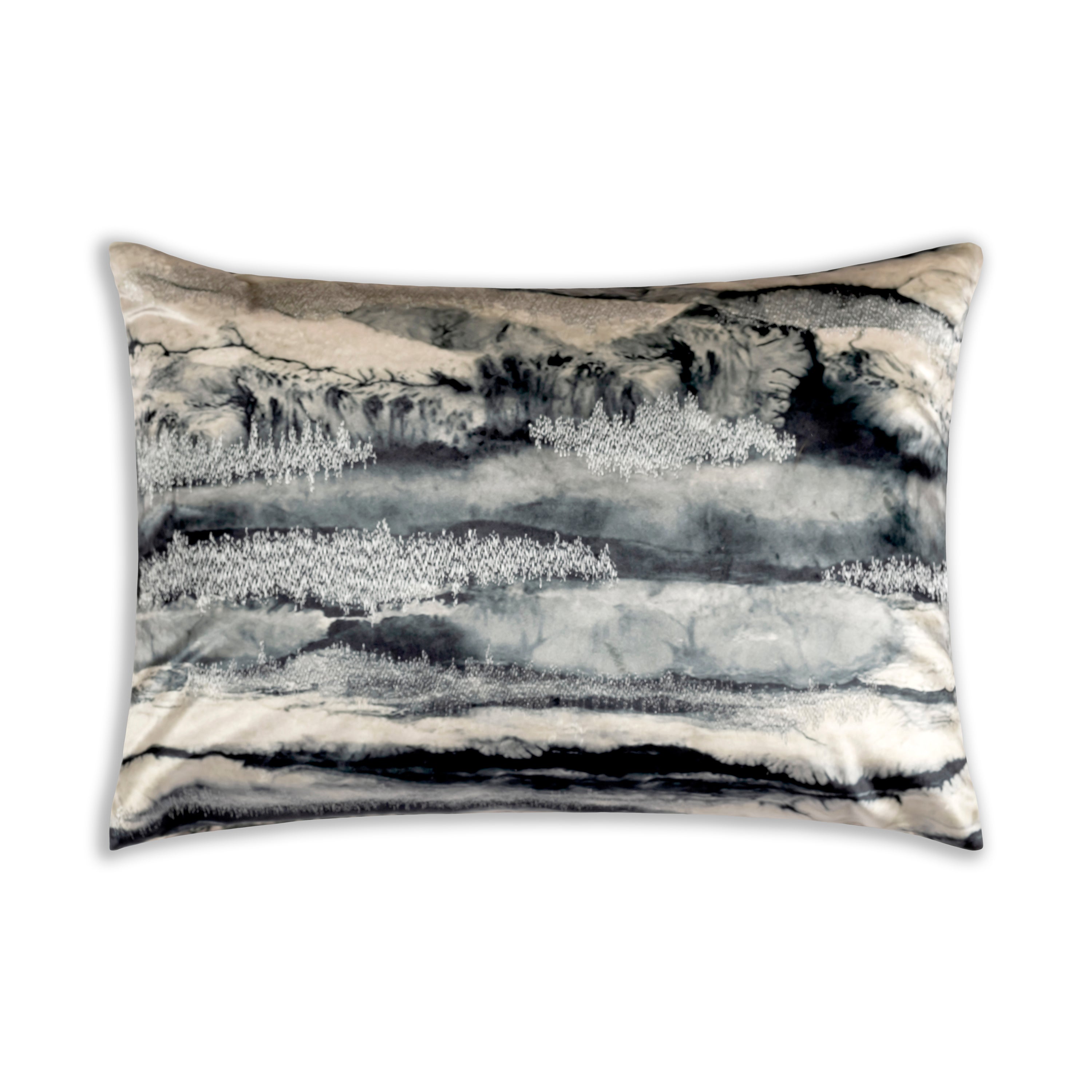 Capri Charcoal Velvet Pillow