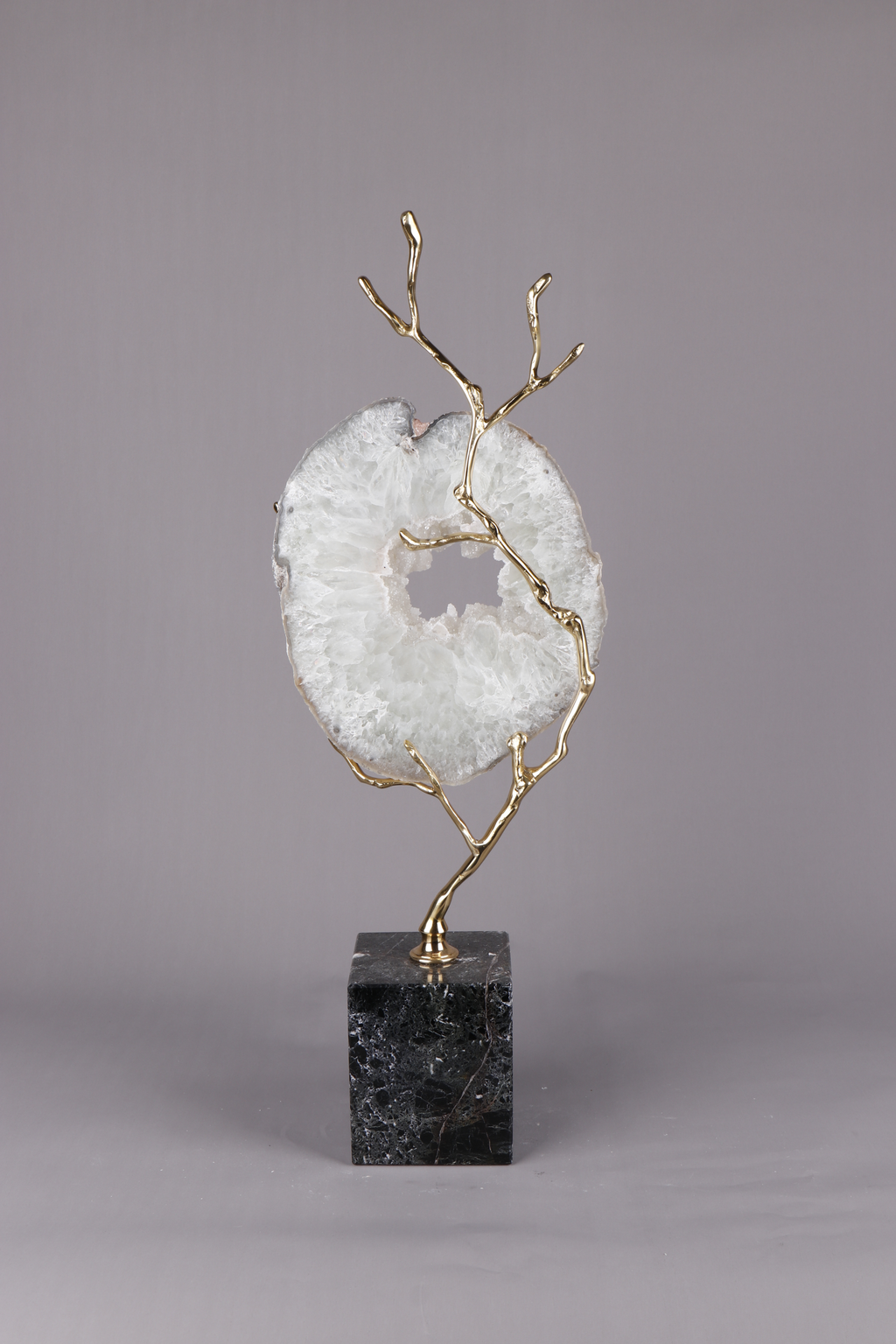 Home Decor Amber Geode Ornament