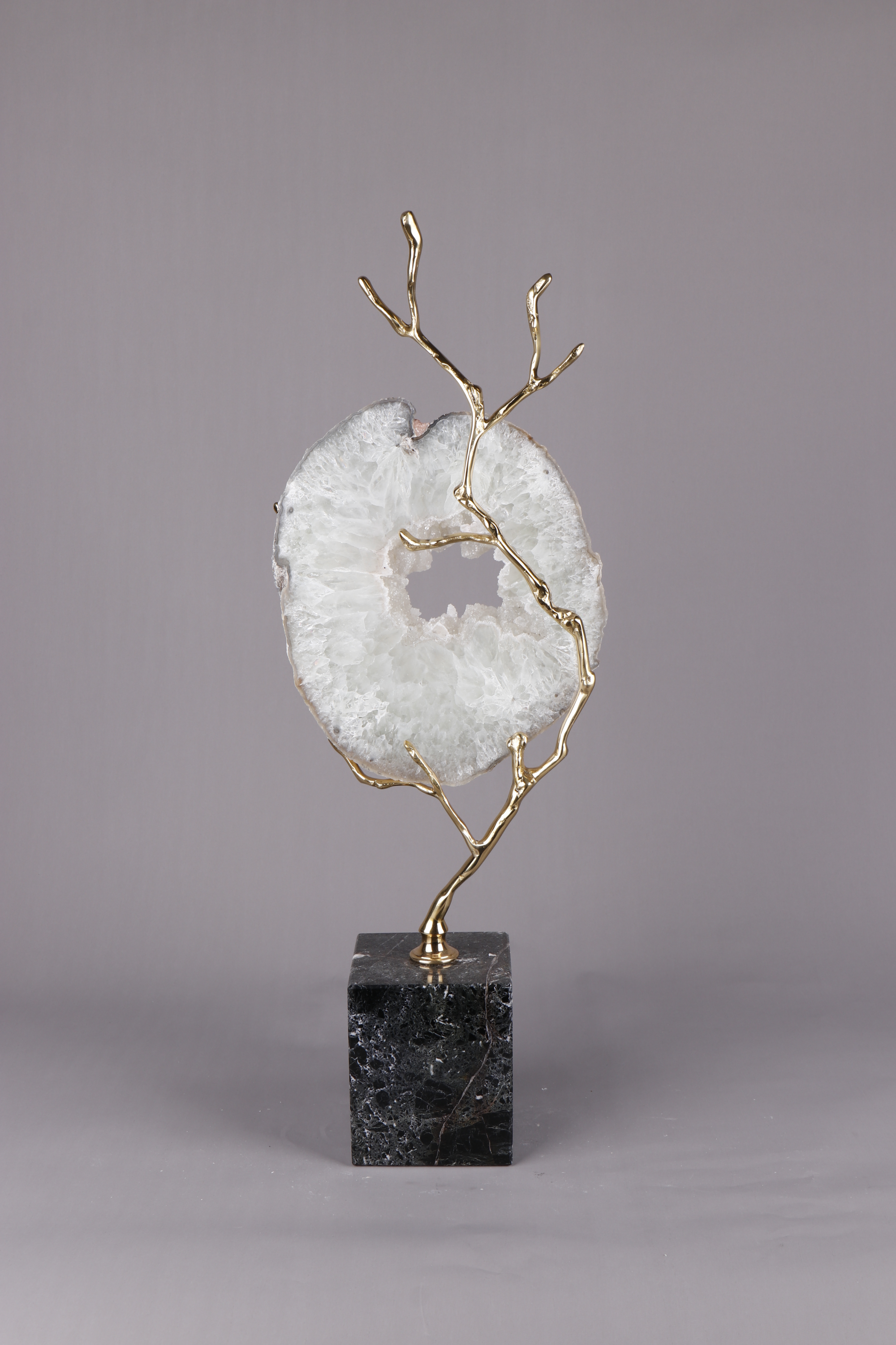 Home Decor Amber Geode Ornament