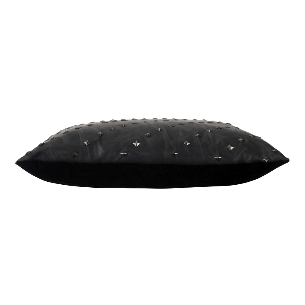 Denver Black Studded Leather Pillow