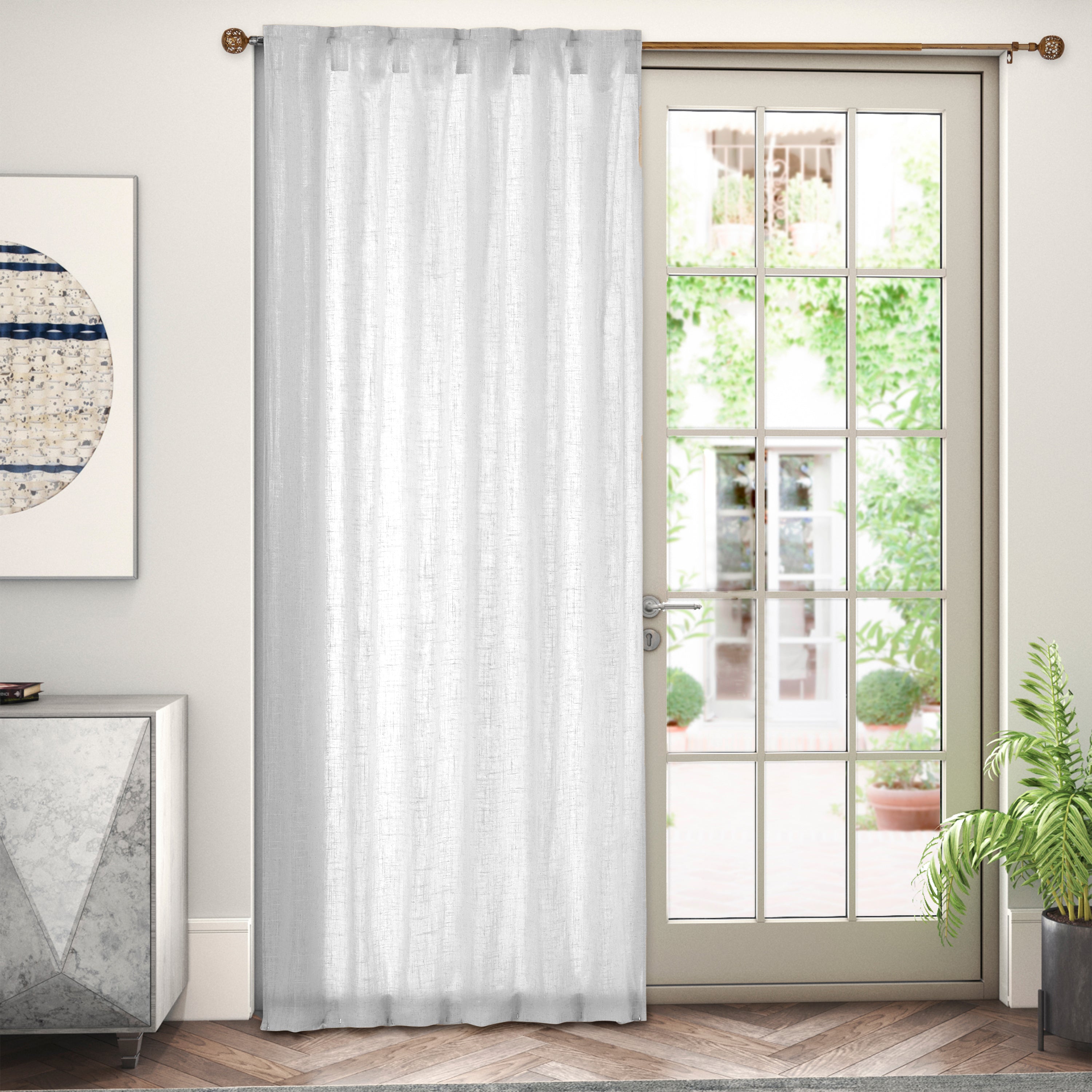 Elana Linen Ivory Silver Panel