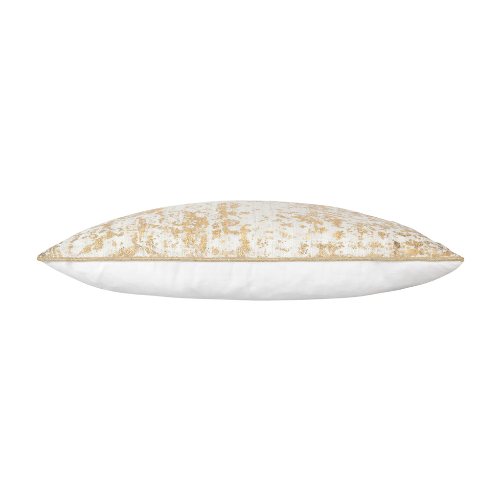 Ella Ivory and Gold Pillow